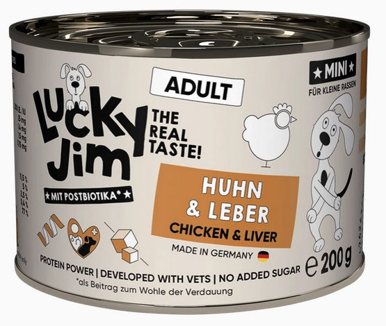 Lucky jim classic mini adult – kurczak i wątróbka dla małych psów – 200 g