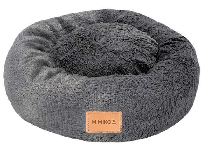 MIMIKO Pets Legowisko Shaggy okrągłe M 45cm grafitowe - Image 1