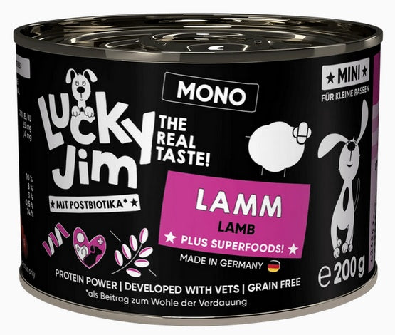 Lucky jim mono mini – jagnięcina dla małych psów – 200 g
