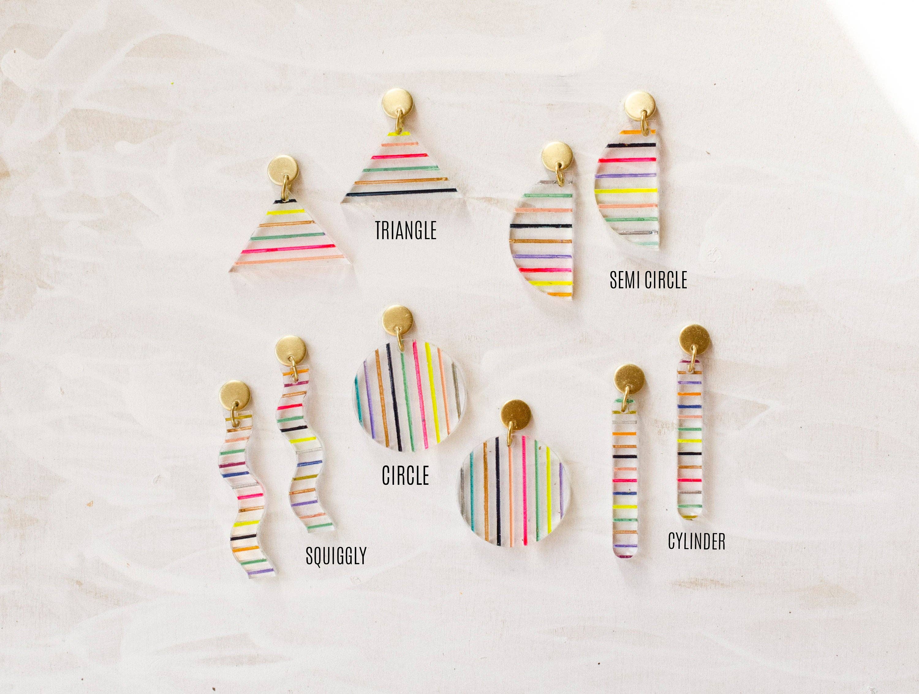 Clear Acrylic Stripe Earrings - Image 3