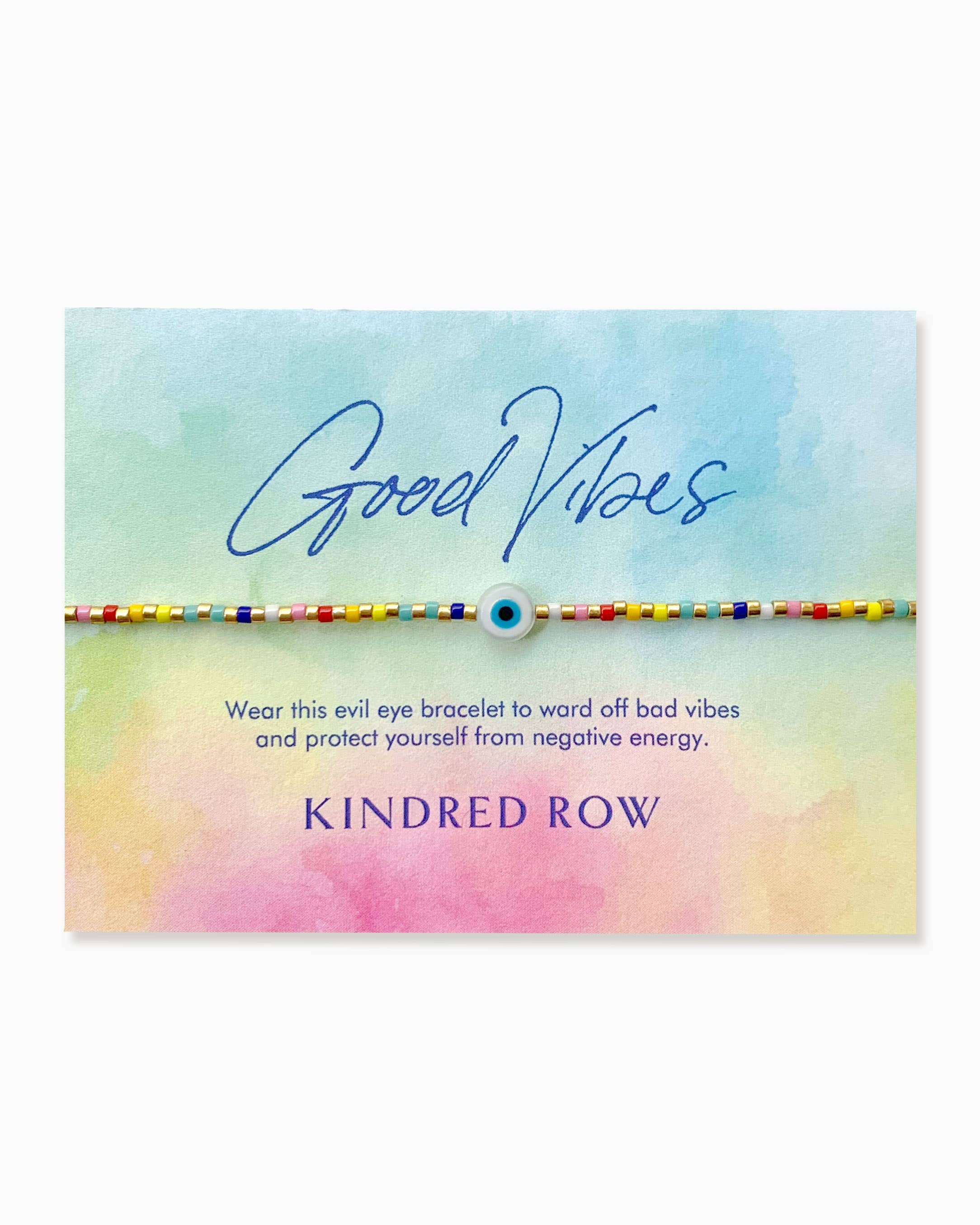 Evil Eye Beaded Bracelet, Rainbow - Image 1