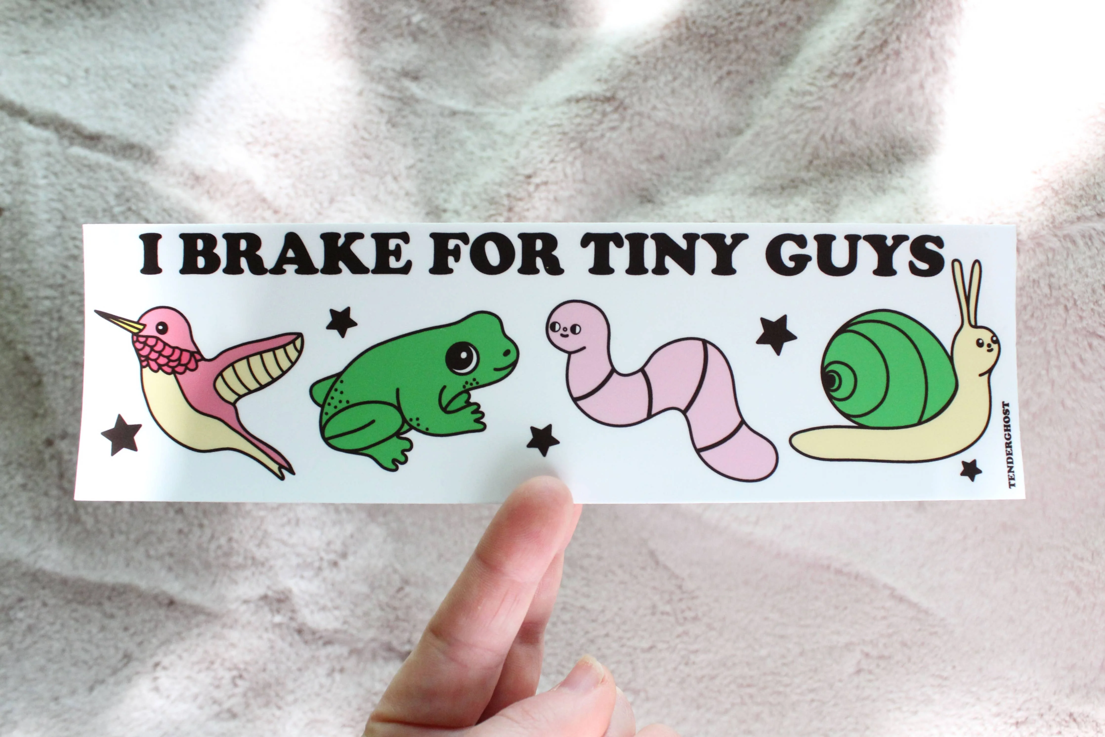 I Brake For Tiny Guys Bumper Sticker - Image 3
