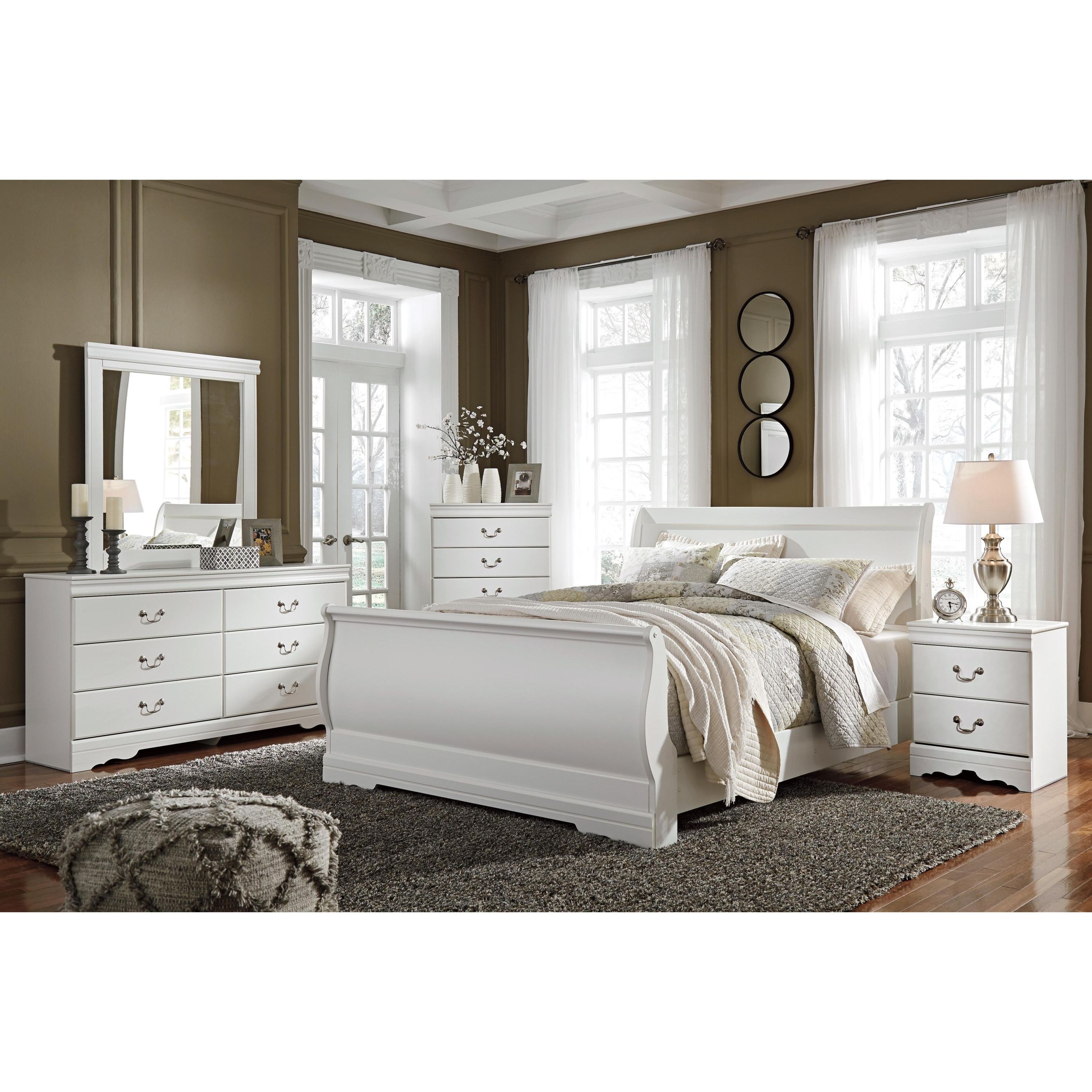 Signature Design by Ashley Anarasia B129B12 5 pc Queen Sleigh Bedroom Set - Image 1