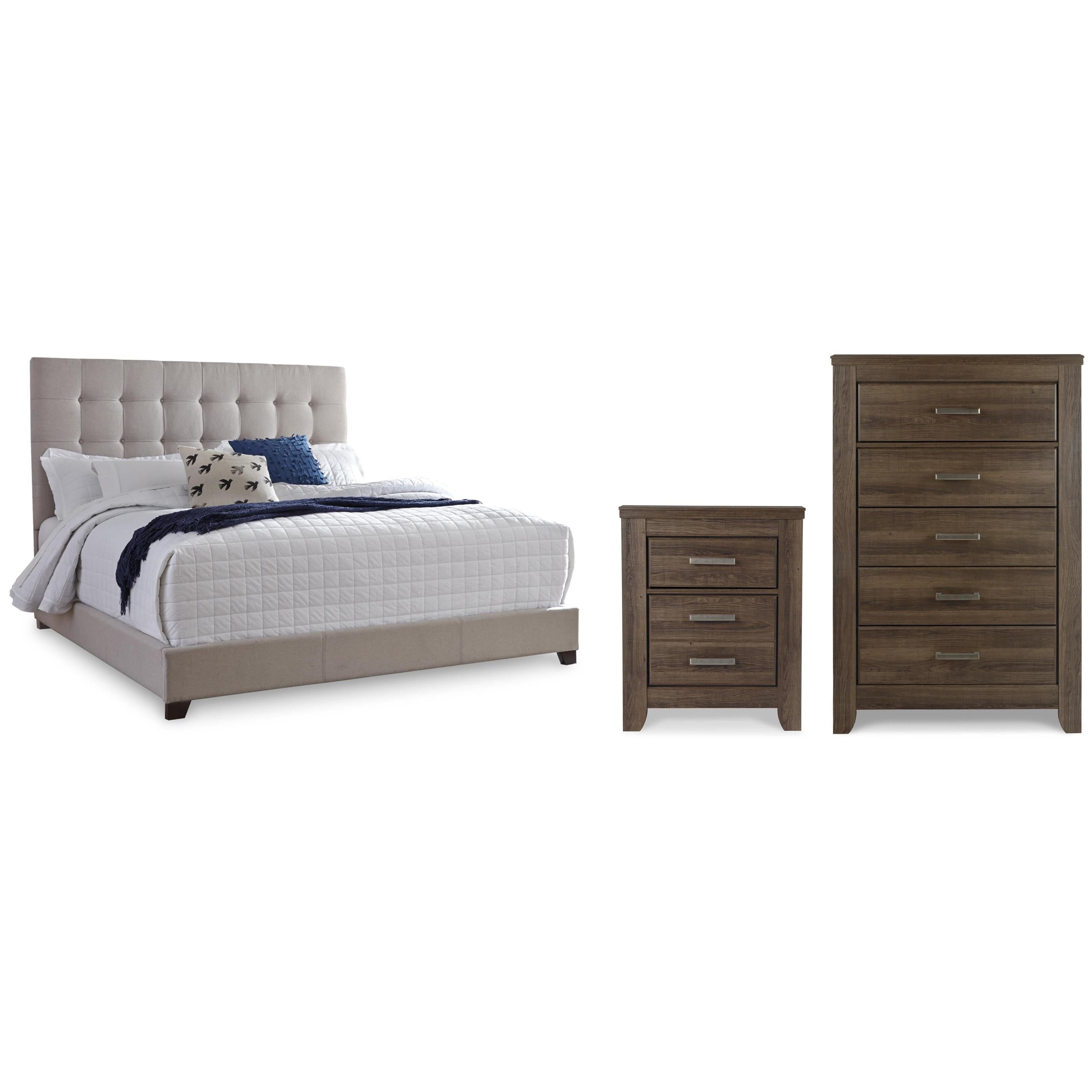 Signature Design by Ashley Dolante B130B7 5 pc Queen Upholstered Panel Bedroom Set - Image 1
