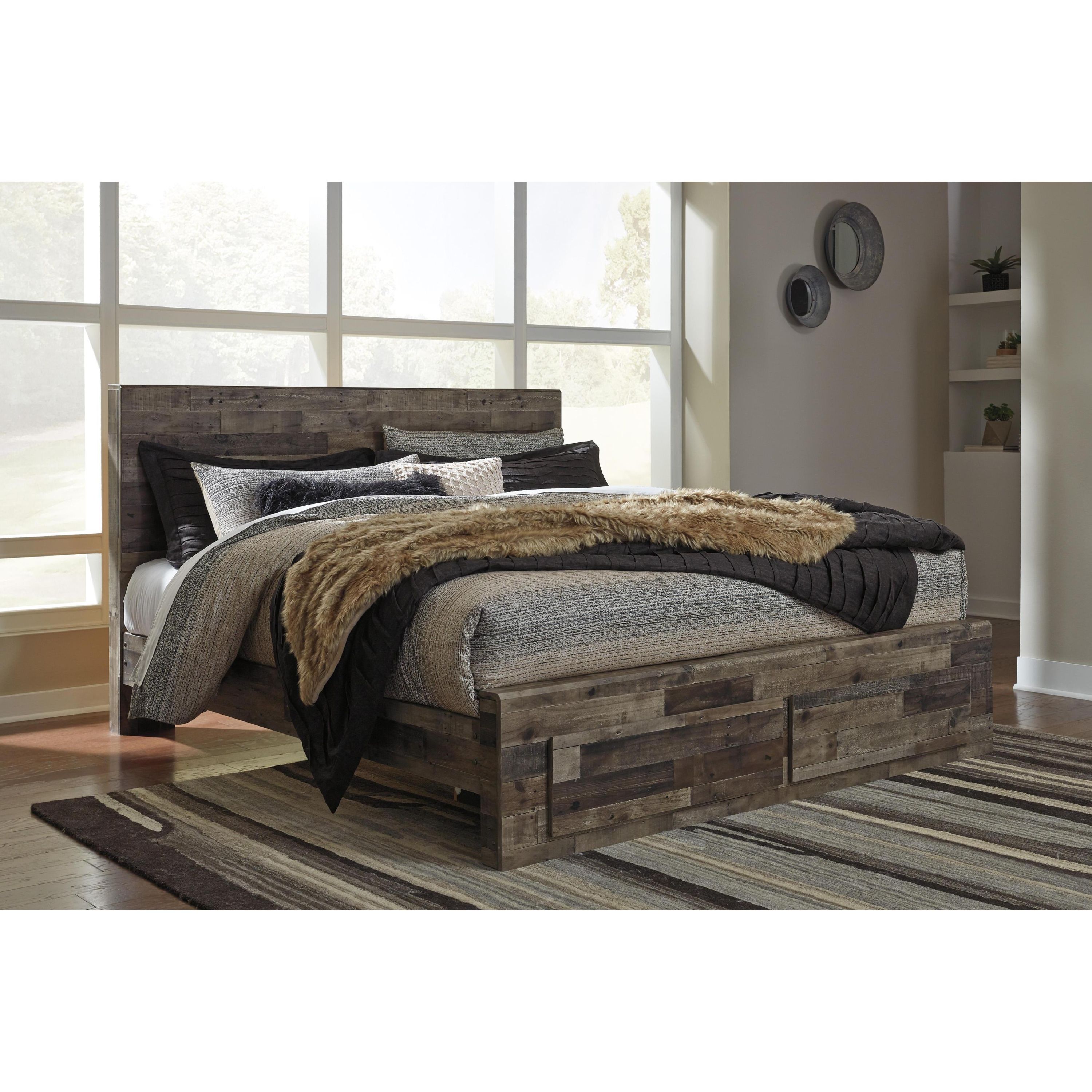 Benchcraft Derekson B200B41 6 pc King Panel Storage Bedroom Set - Image 2