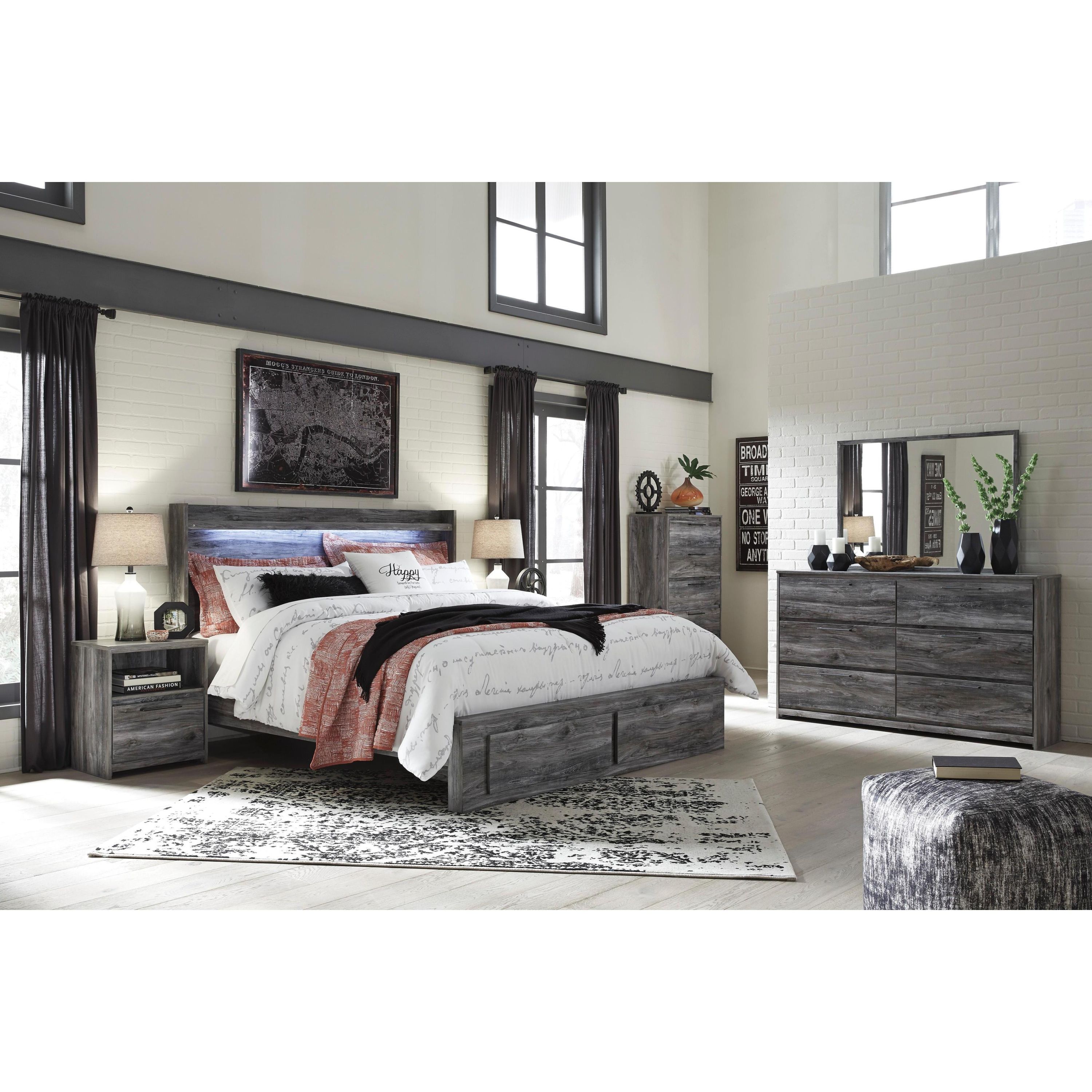 Signature Design by Ashley Baystorm B221B36 6 pc King Panel Storage Bedroom Set - Image 1