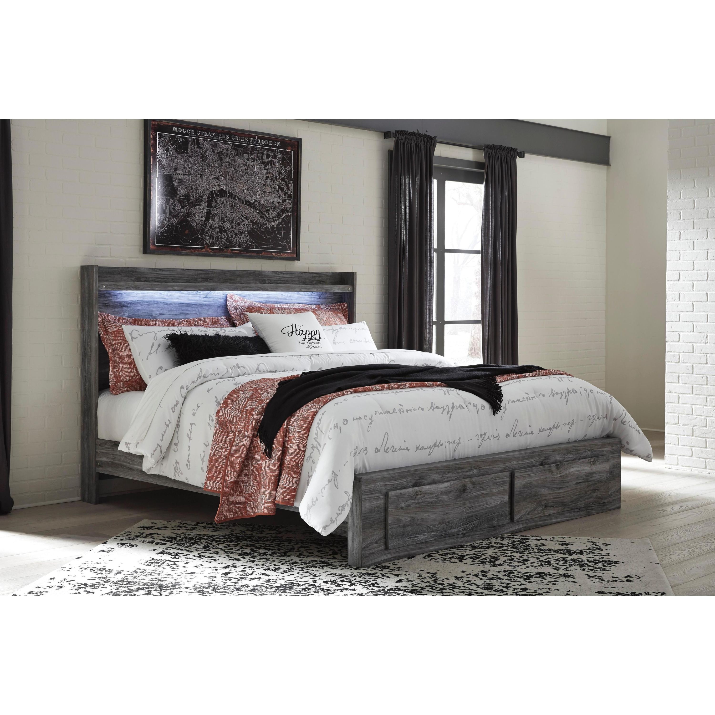 Signature Design by Ashley Baystorm B221B37 4 pc King Panel Storage Bedroom Set - Image 2
