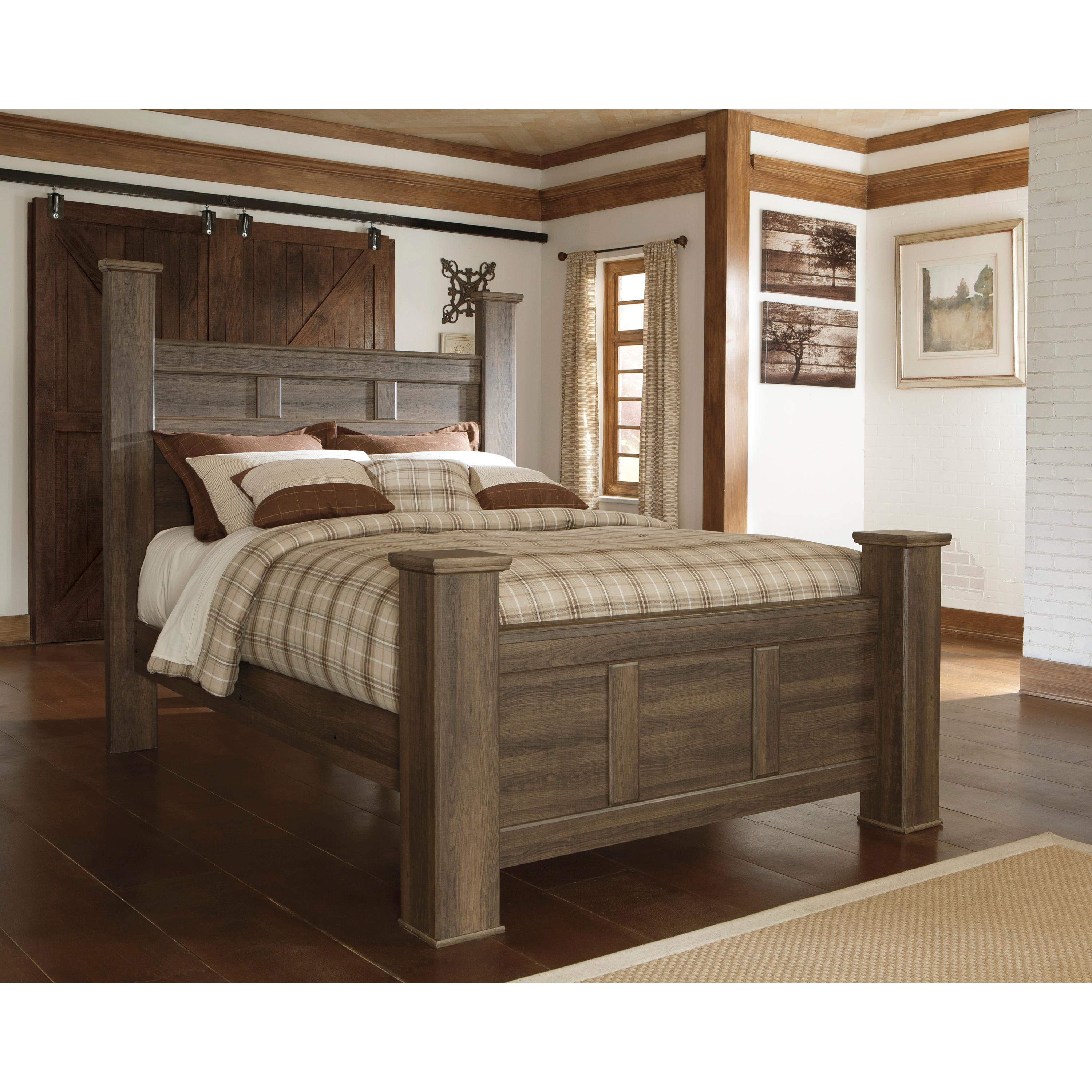 Signature Design by Ashley Juararo B251B17 7 pc Queen Poster Bedroom Set - Image 2