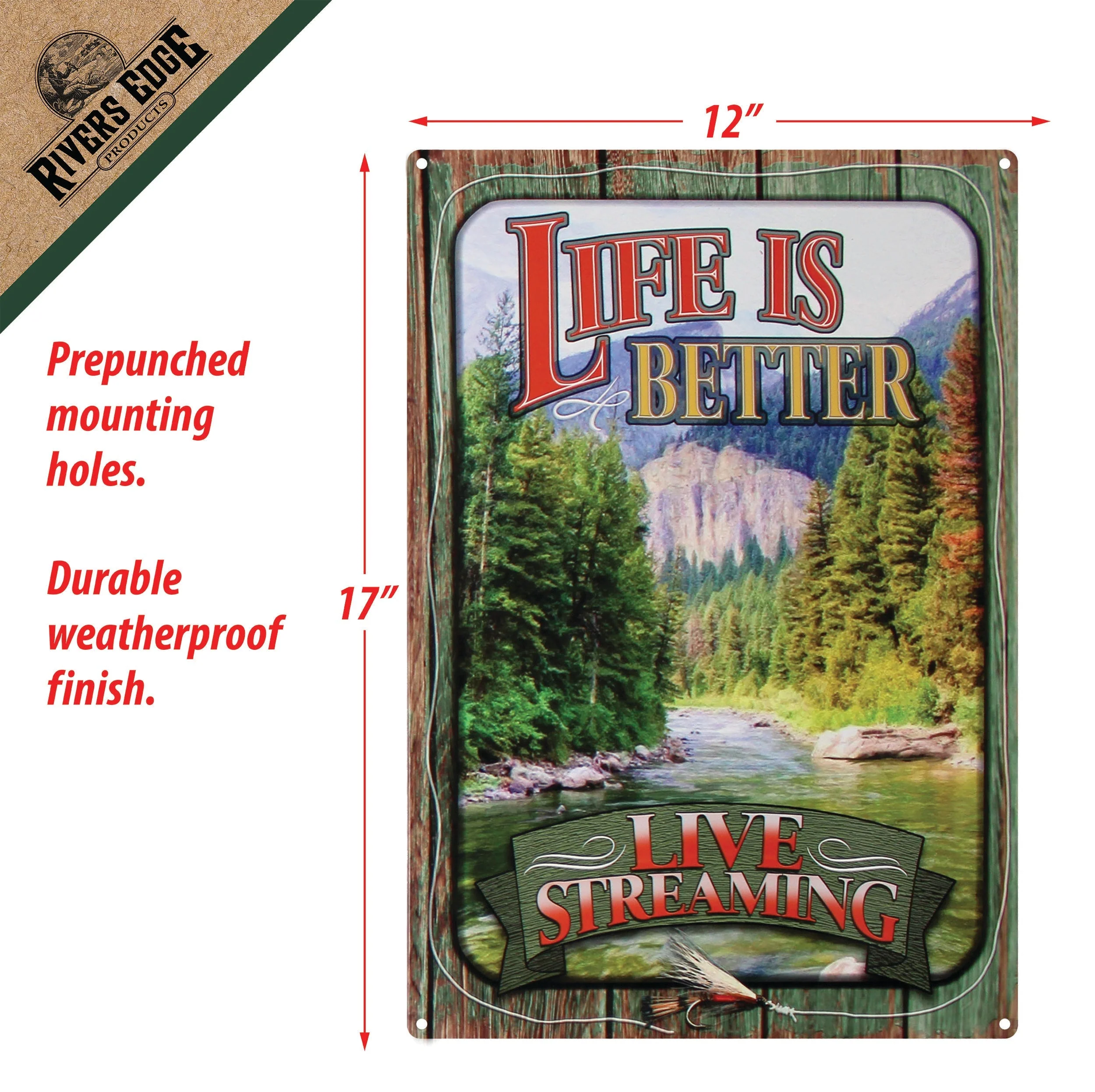 Tin Sign 12in x 17in-Life Is Better Live Streaming - Image 2