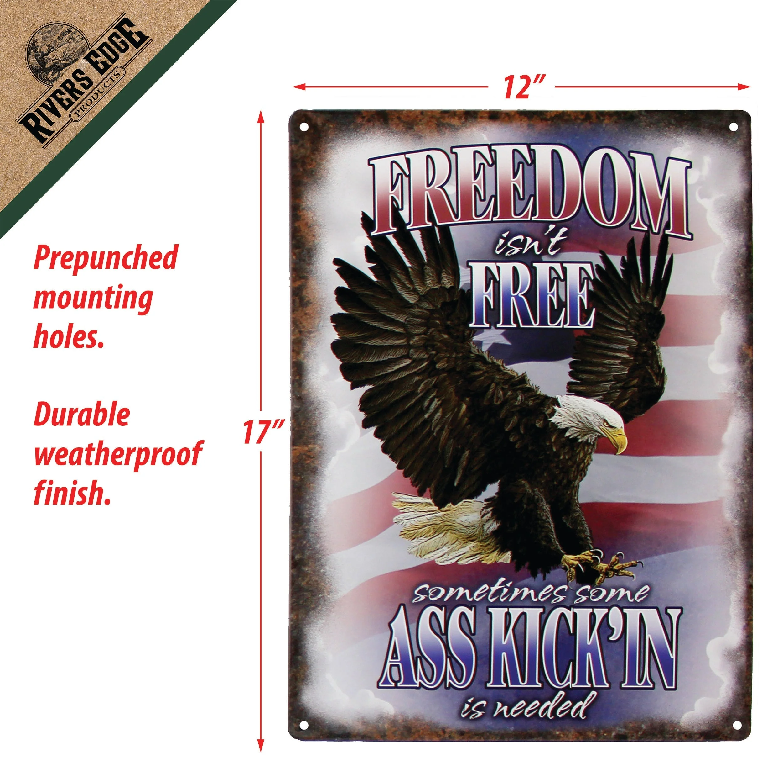 Tin Sign 12in x 17in-Freedom Isnt Free - Image 3