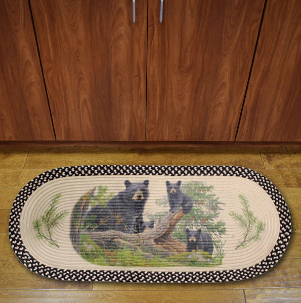 Braided Rug 48-inch Oval-Bear Wilderness Playground - Image 3
