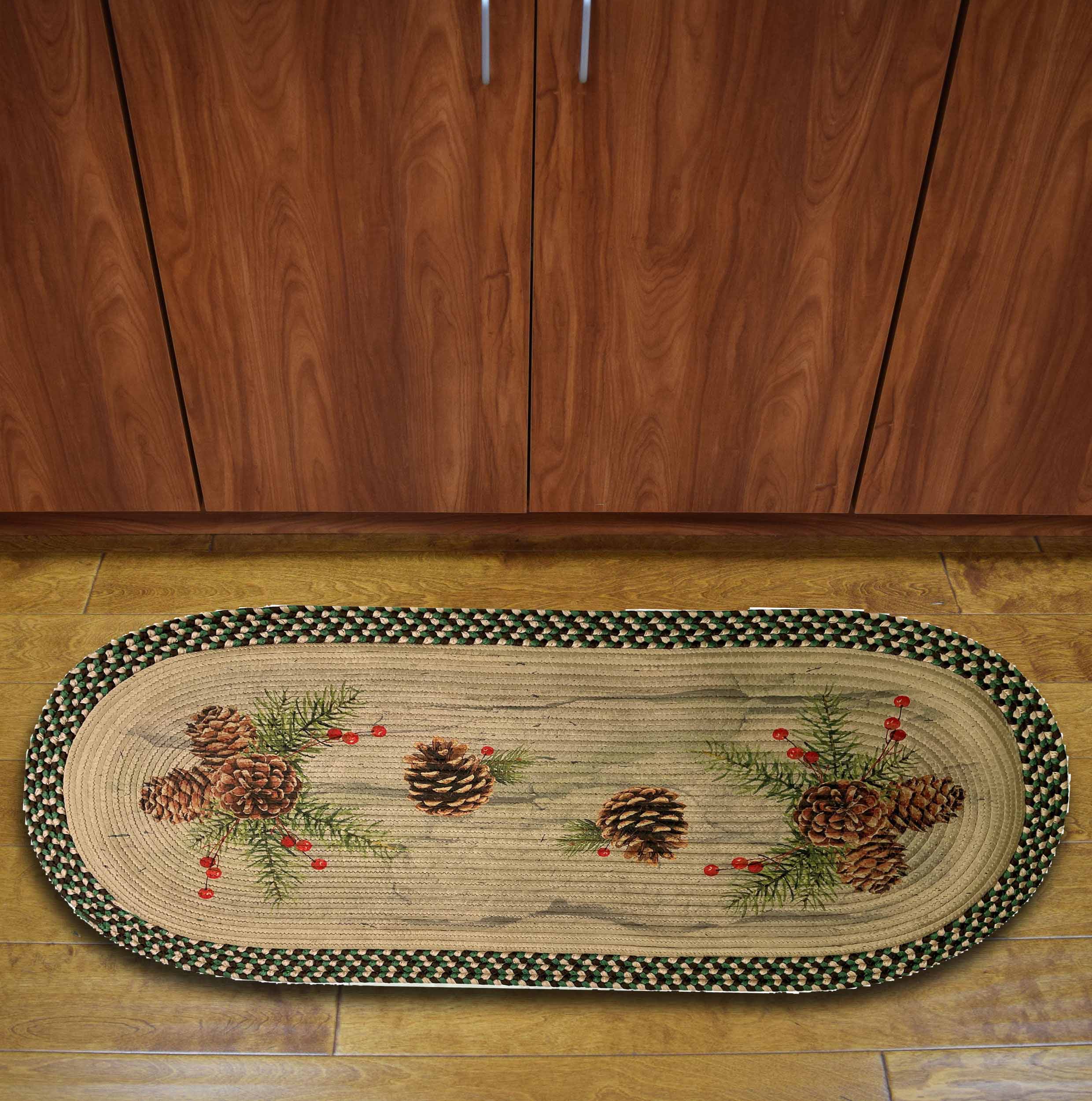 Braided Rug 48-inch Oval-Pine Cone and Berries - Image 3