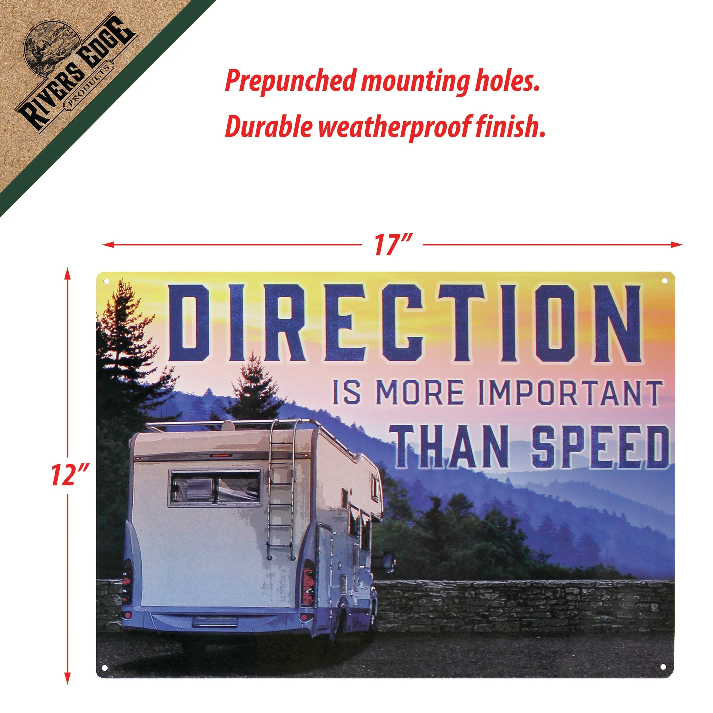 Tin Sign 12in x 17in-Direction More Important Than Speed - Image 3