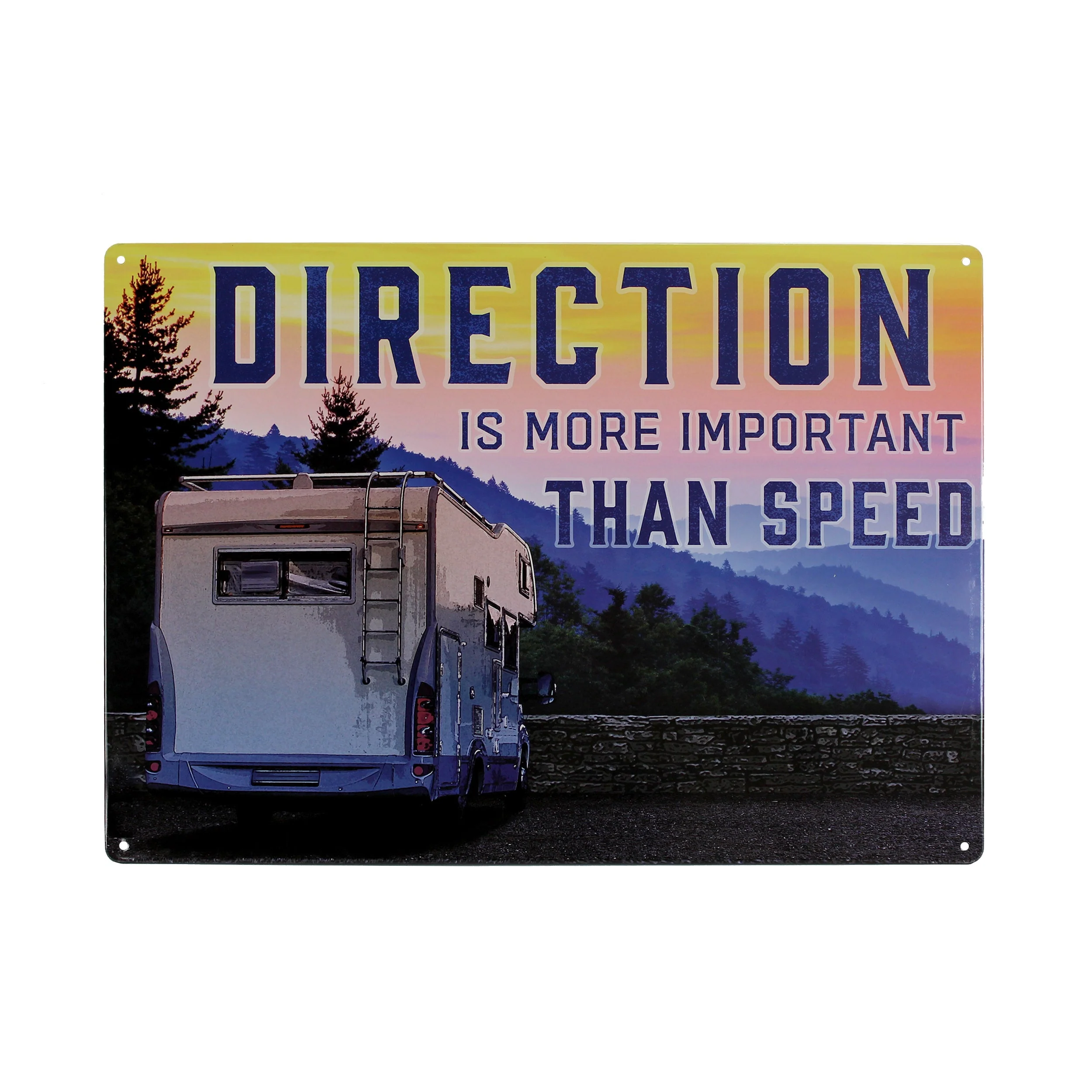 Tin Sign 12in x 17in-Direction More Important Than Speed