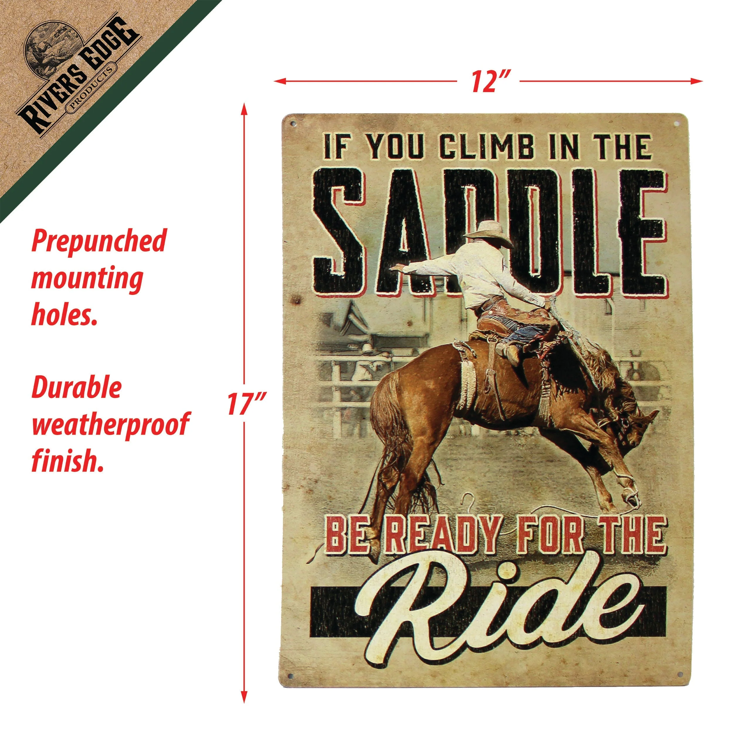 Tin Sign 12in x 17in-Be Ready for the Ride - Image 2