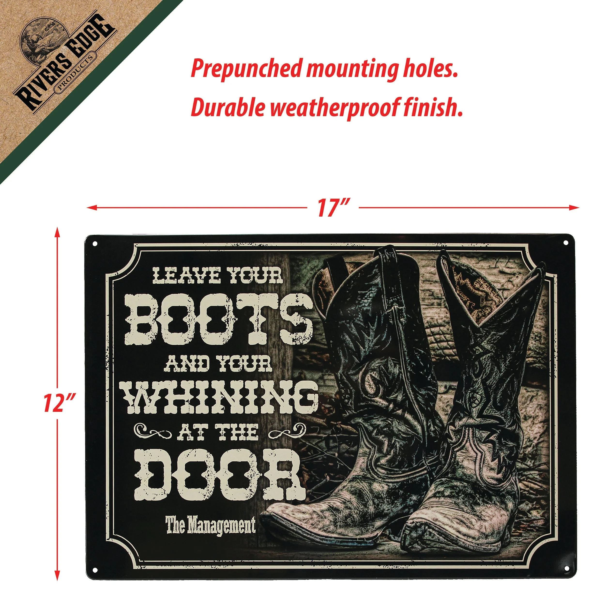 Tin Sign 12in x 17in-Boots and Whining at Door - Image 3