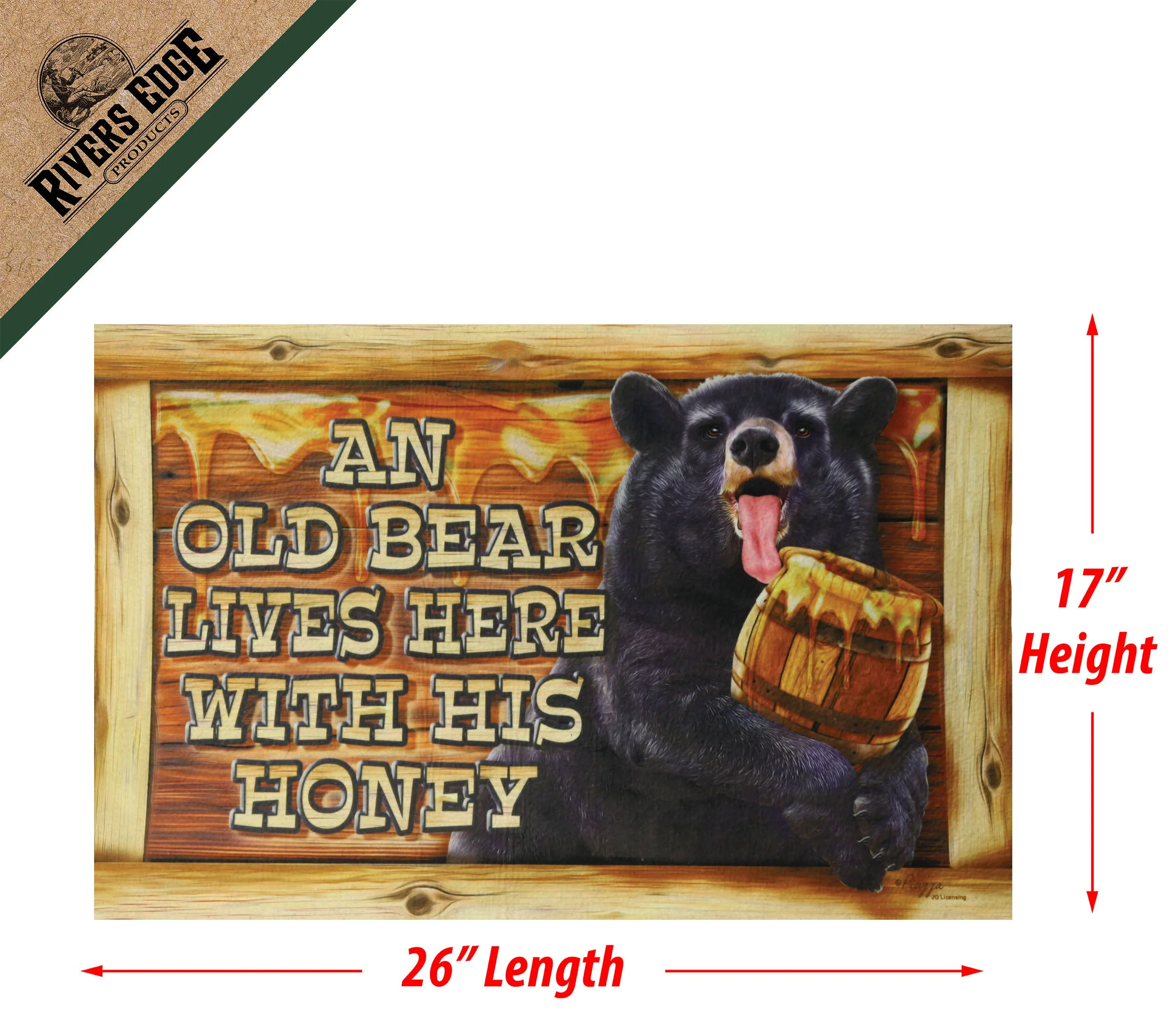 Door Mat Rubber 26in x 17in-Old Bear Lives Here - Image 2