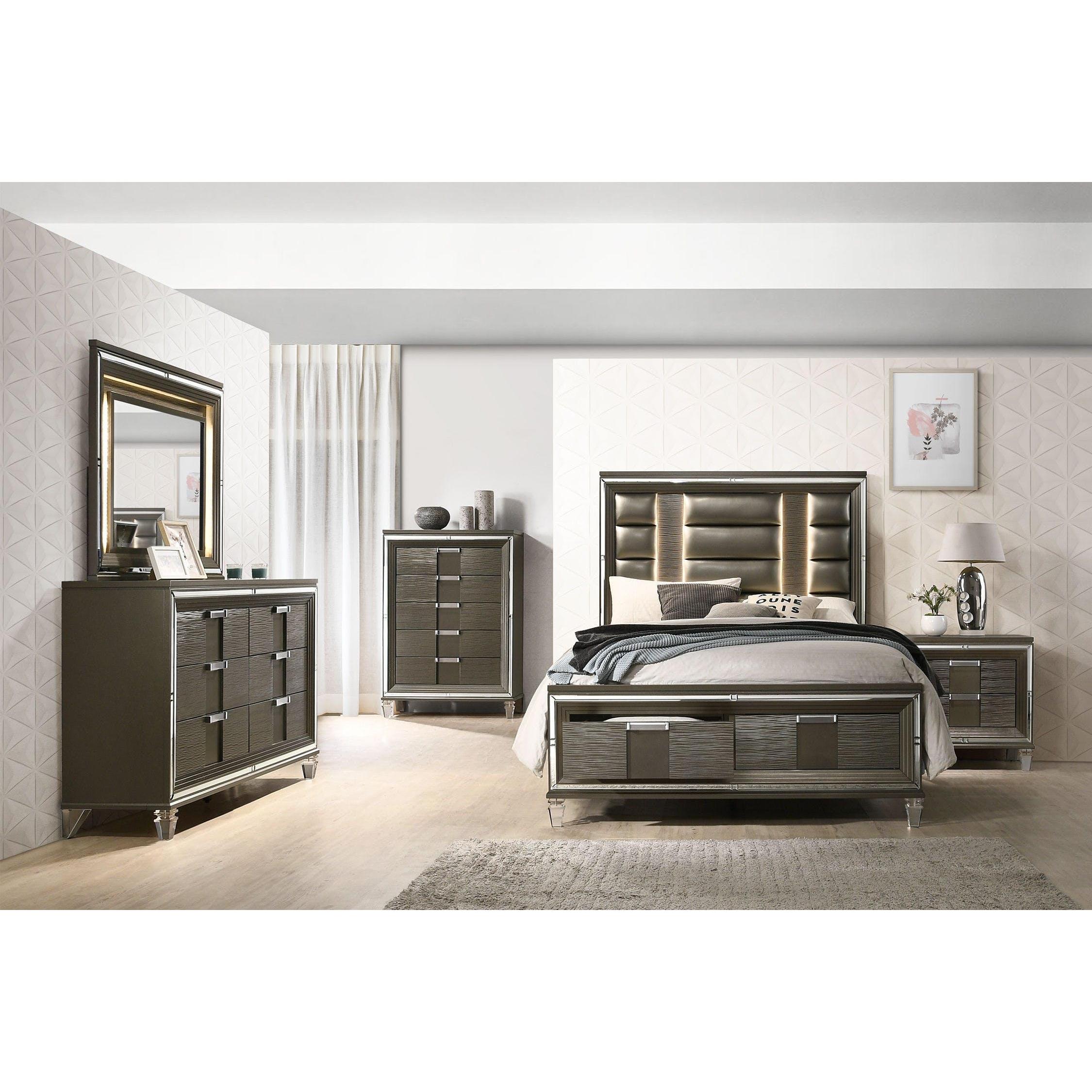 Elements International Twenty Nine TN600 7 pc Queen Platform Bedroom Set