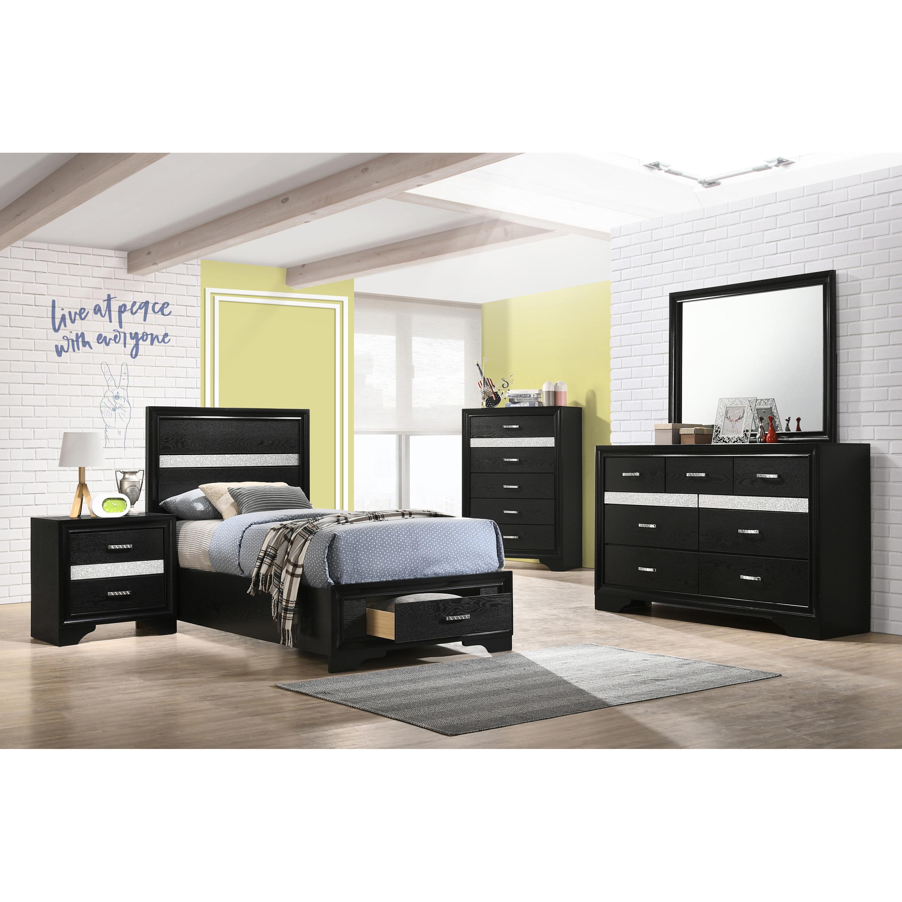 Coaster Furniture Miranda 206361T-S5 7 pc Twin Bedroom Set with Storage - Image 1