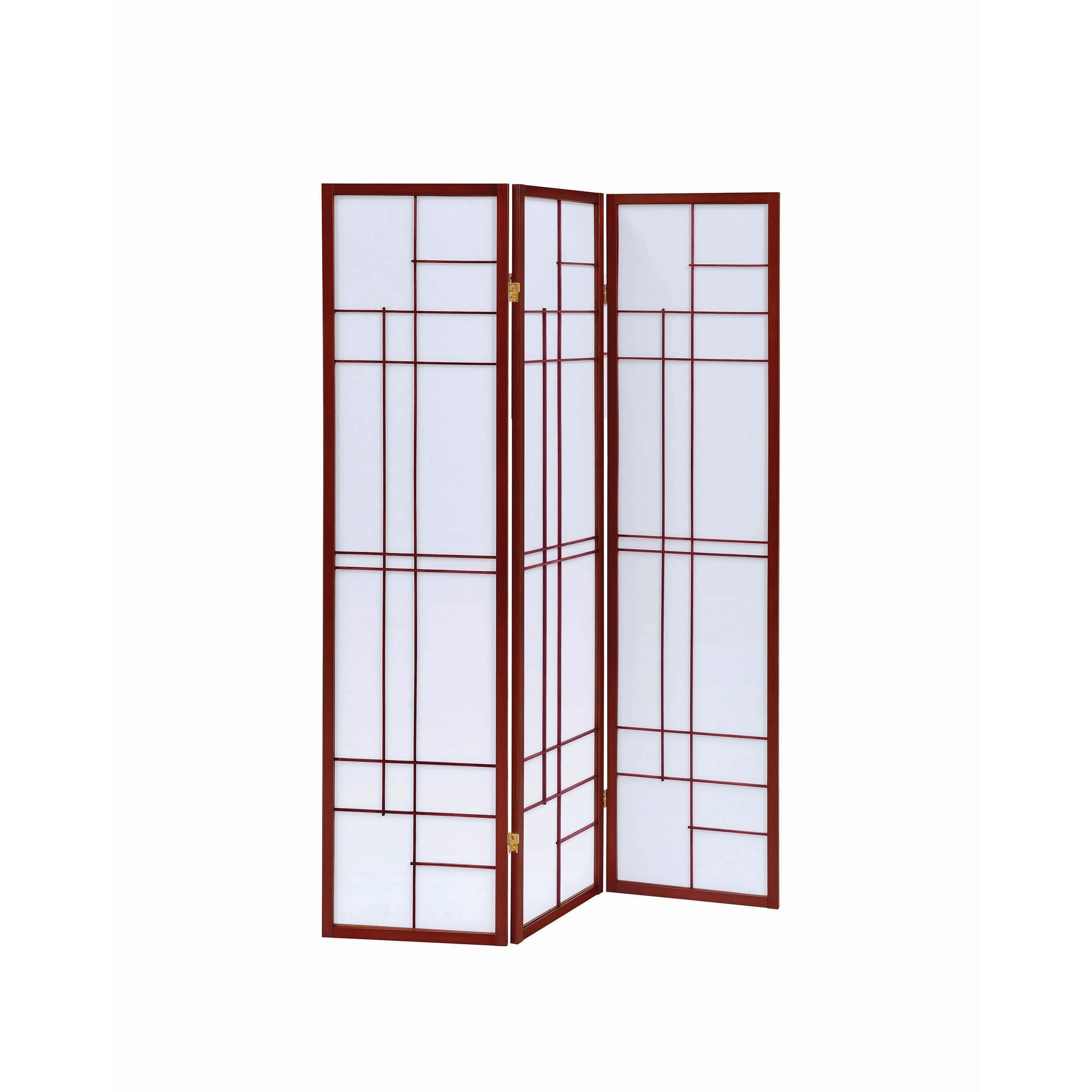 Coaster Furniture Katerina 900110 3-Panel Room Divider Folding Shoji Screen - Cherry - Image 1