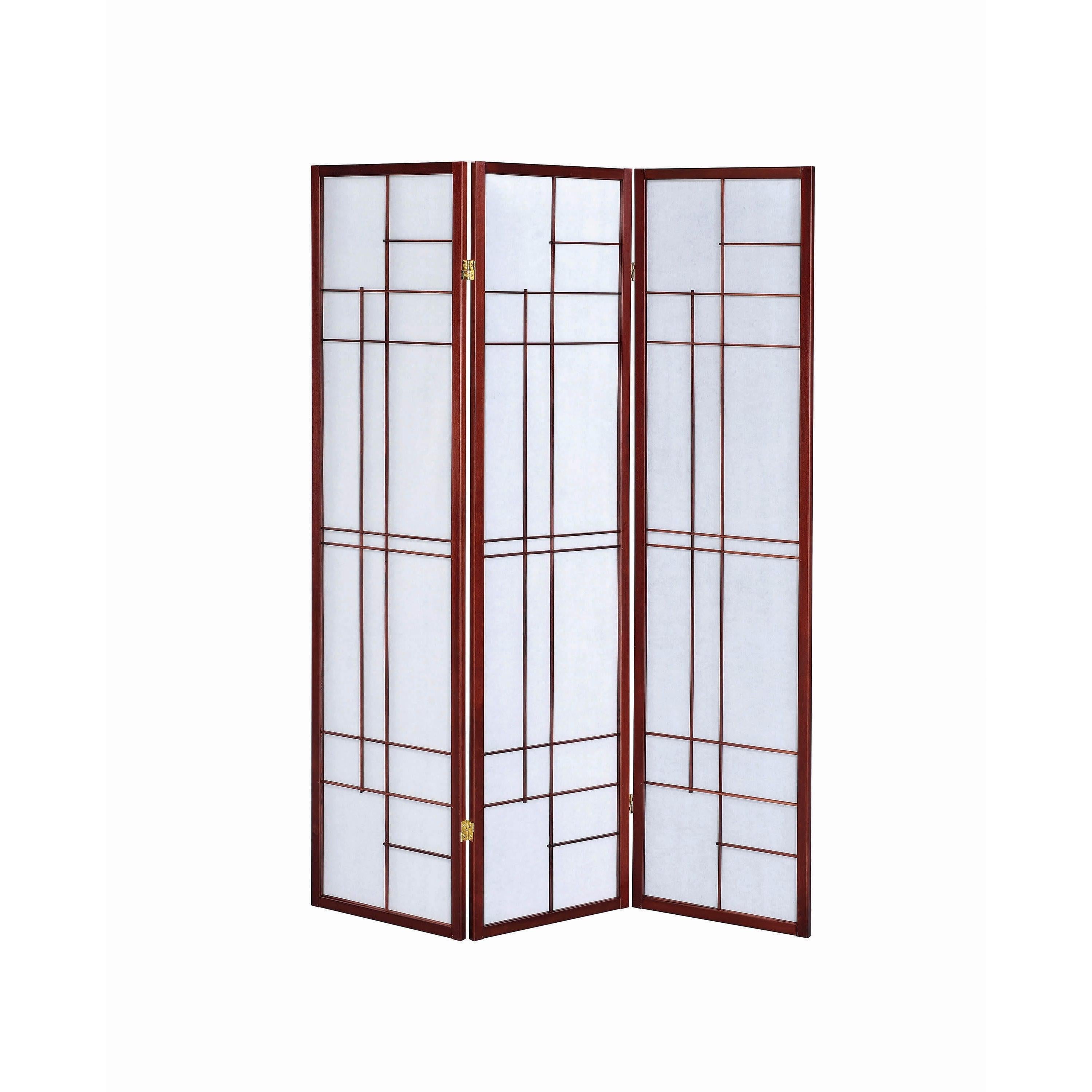 Coaster Furniture Katerina 900110 3-Panel Room Divider Folding Shoji Screen - Cherry - Image 2