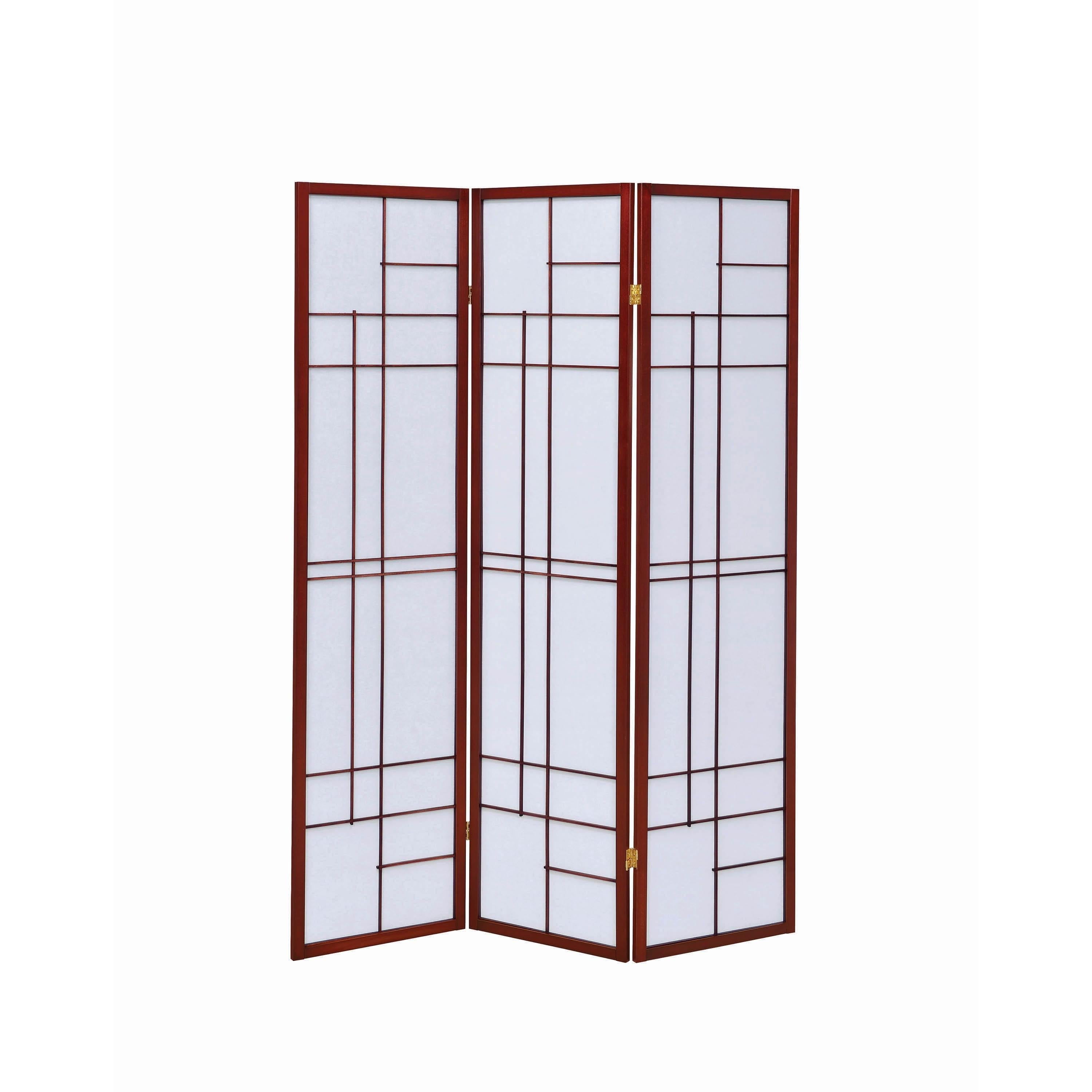 Coaster Furniture Katerina 900110 3-Panel Room Divider Folding Shoji Screen - Cherry - Image 3