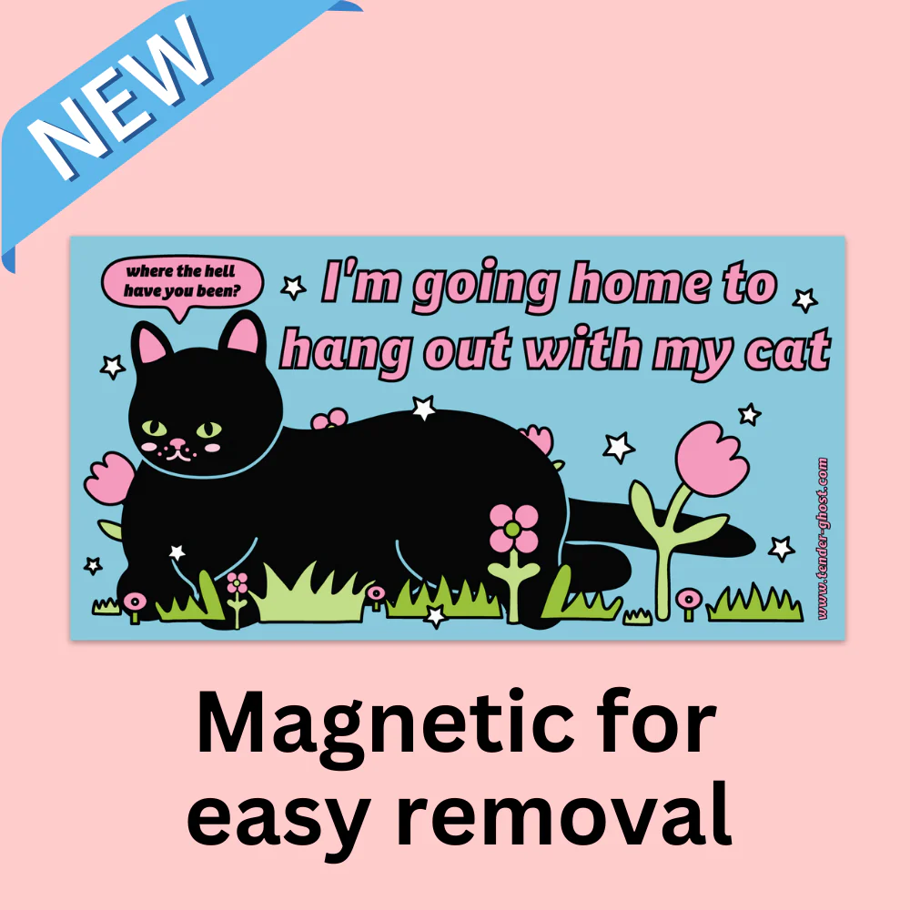 Hang Out With My Cat Bumper Magnet - Image 1