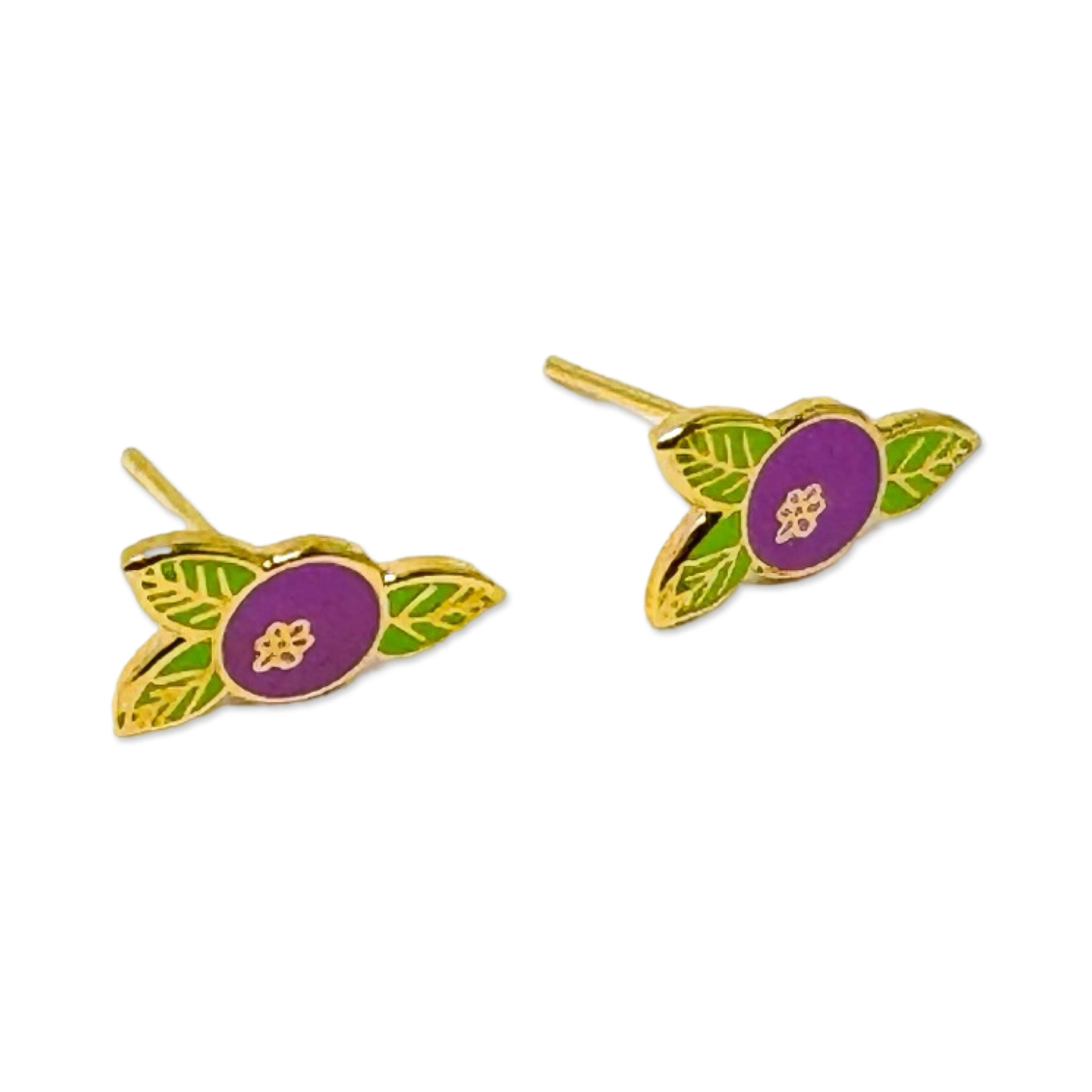 Blueberry Enamel Earrings - Image 3