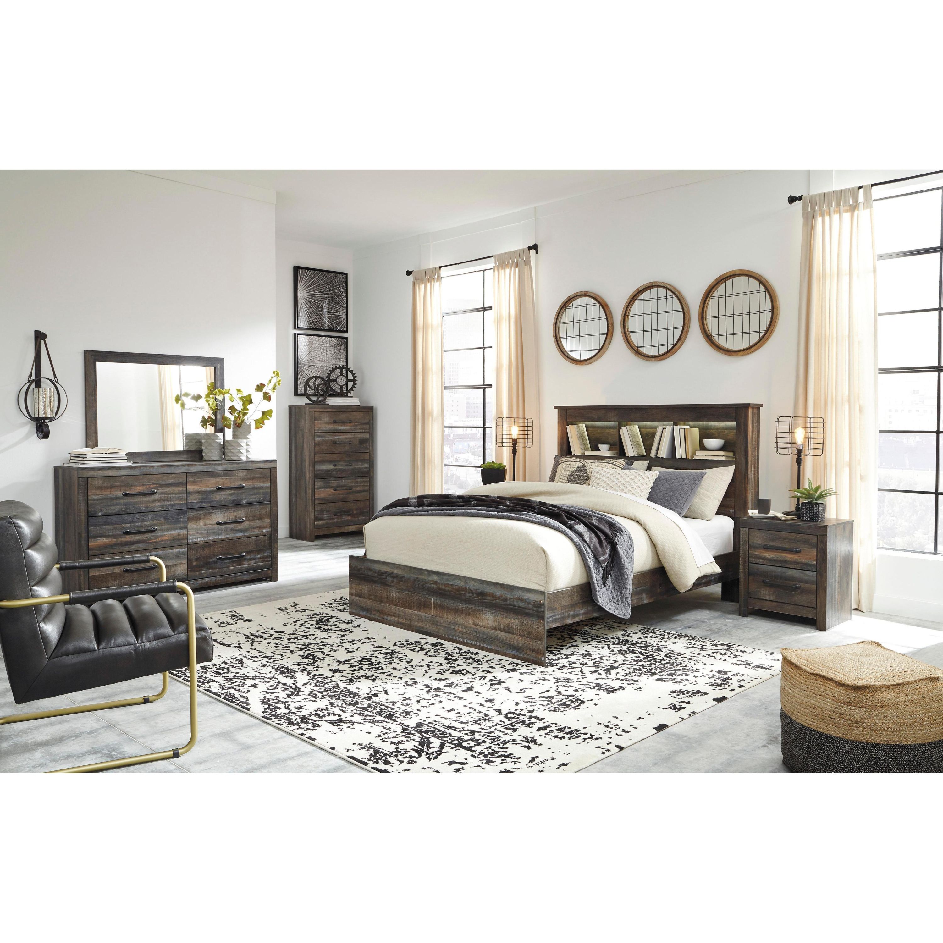 Signature Design by Ashley Drystan B211 8 pc Queen Bookcase Bedroom Set