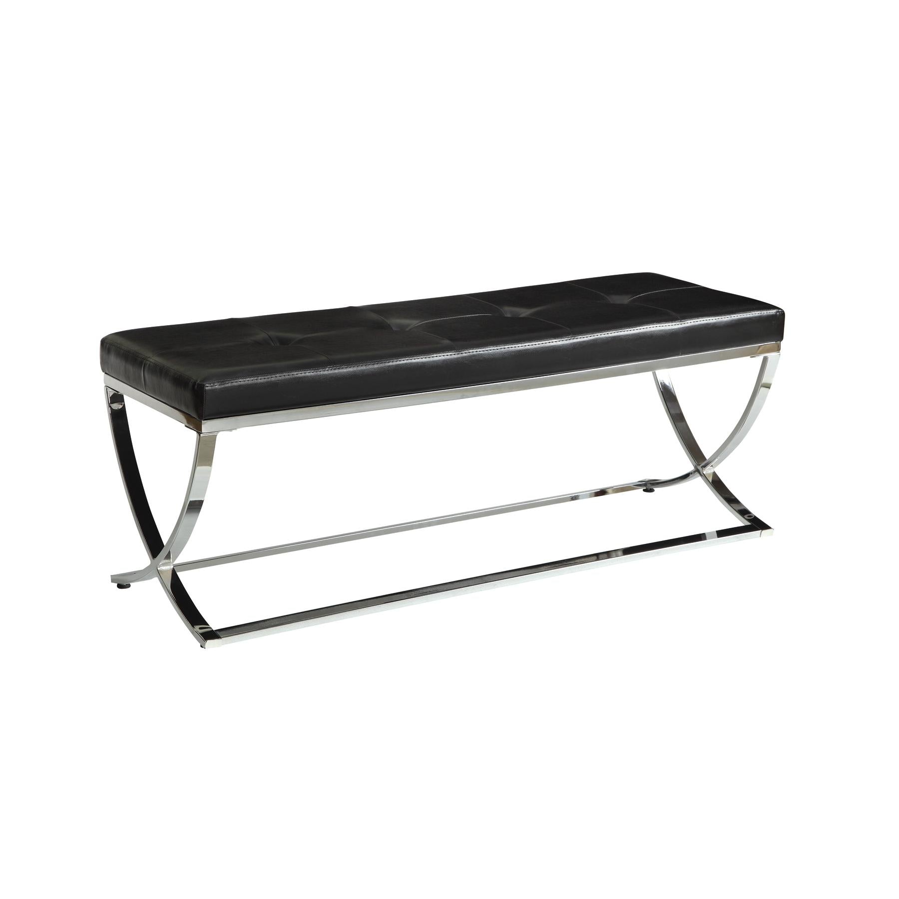 Coaster Furniture Walton 501156 Leatherette Upholstered Tufted Accent Bench - Black - Image 1