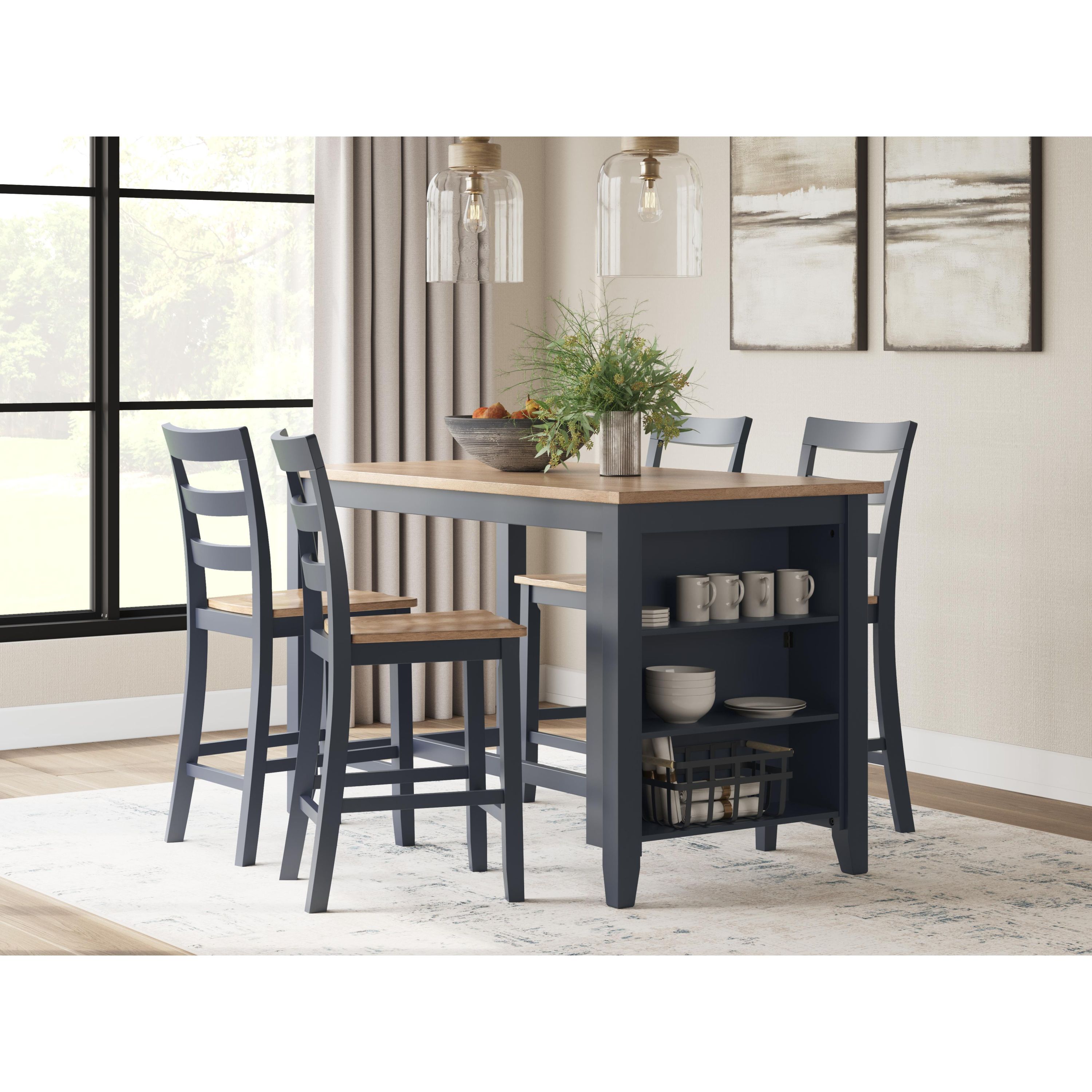 Signature Design by Ashley Gesthaven D399D2 5 pc Counter Height Dining Set - Image 1