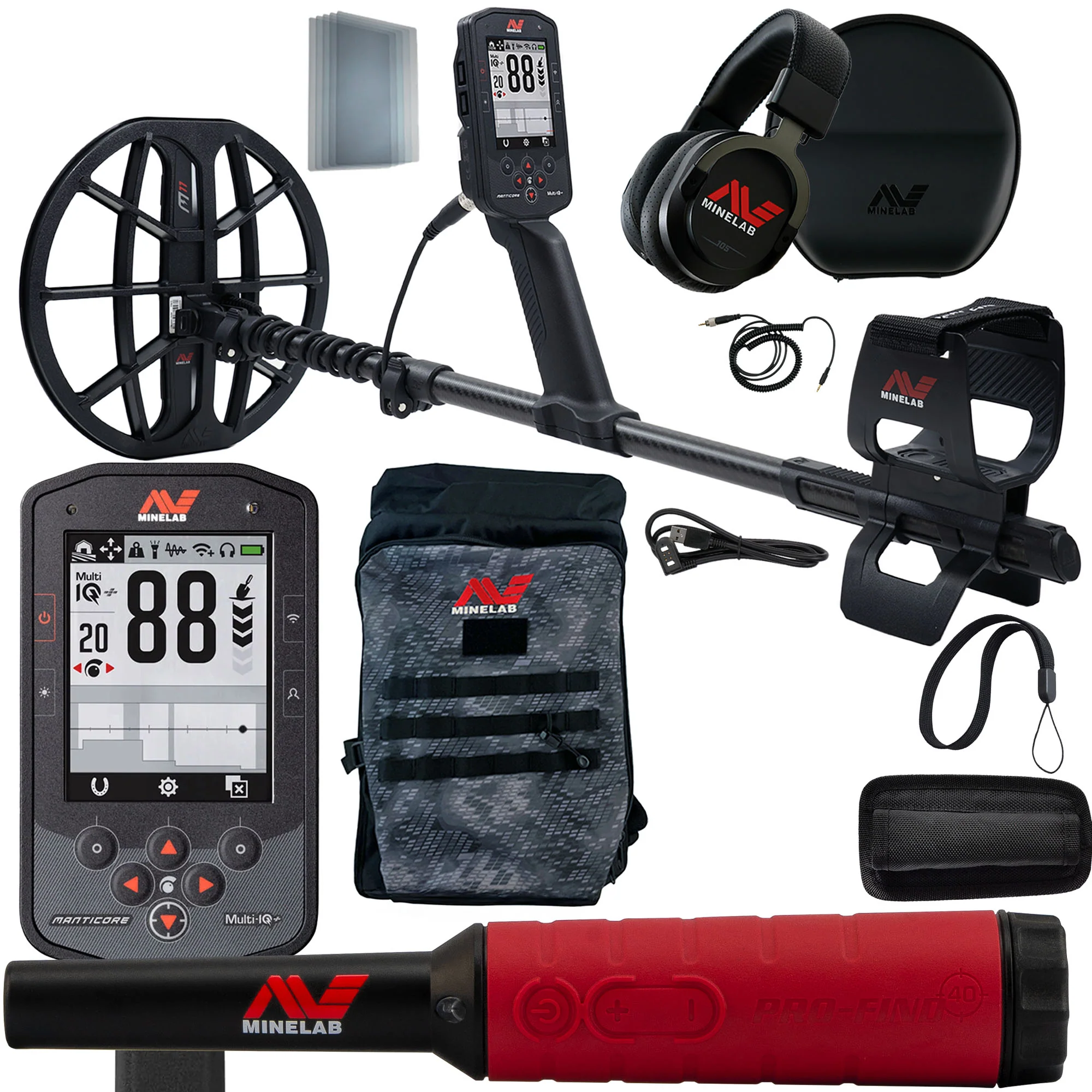 MINELAB Manticore High Power Metal Detector with PRO-FIND 40 Pinpointer and Backpack - Image 1