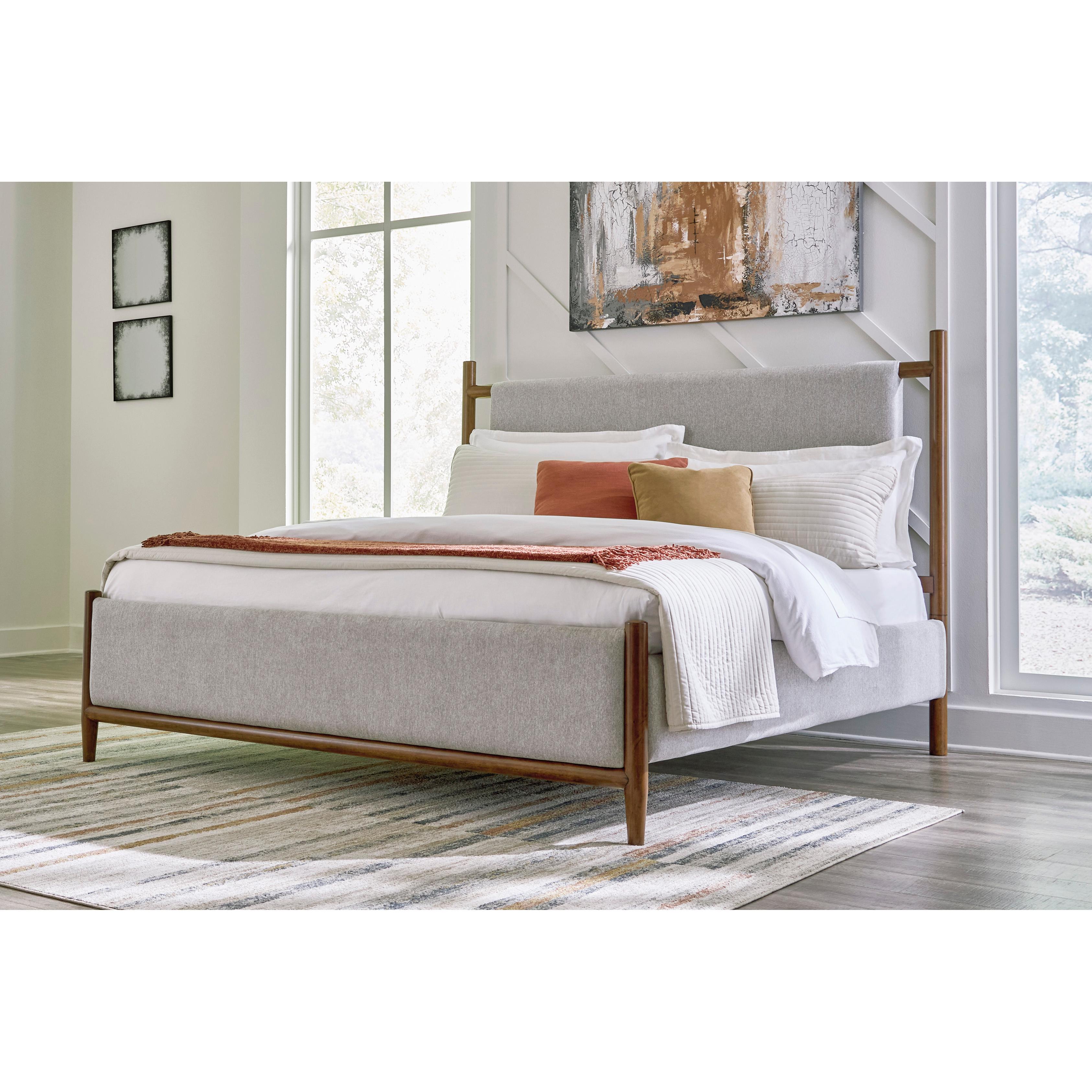 Signature Design by Ashley Lyncott B615 6 pc King Upholstered Panel Bedroom Set - Image 2