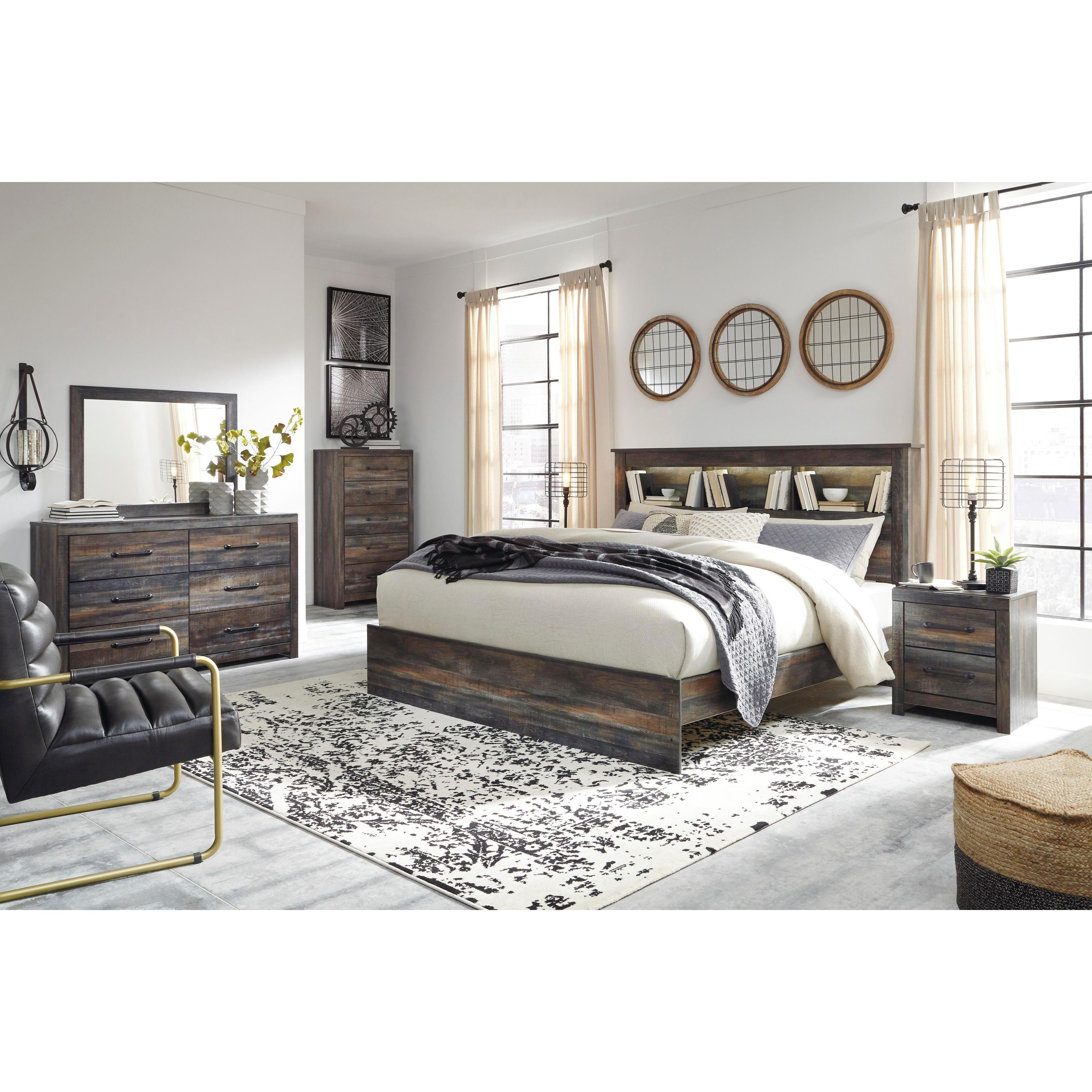 Signature Design by Ashley Drystan B211 6 pc King Bookcase Bedroom Set