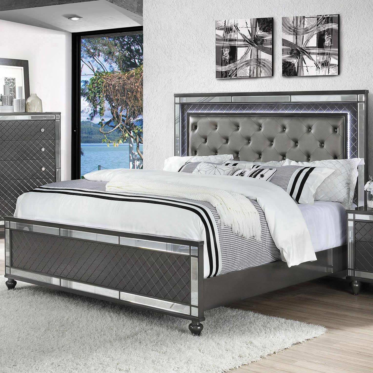 Crown Mark Refino B1670 7 pc Queen Panel Bedroom Set - Image 2