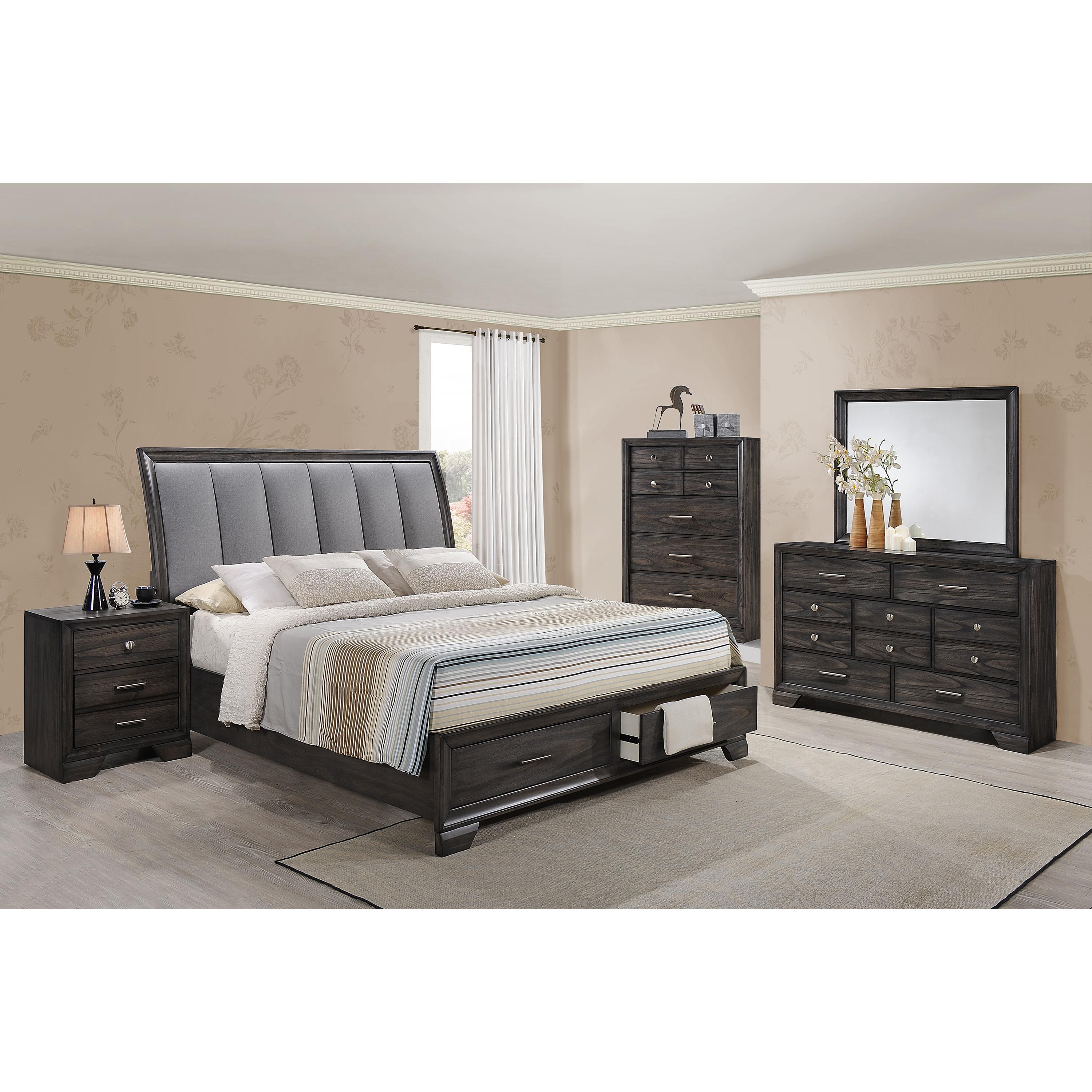 Crown Mark Jaymes B6580 7 pc Queen Sleigh Storage Bedroom Set - Image 1