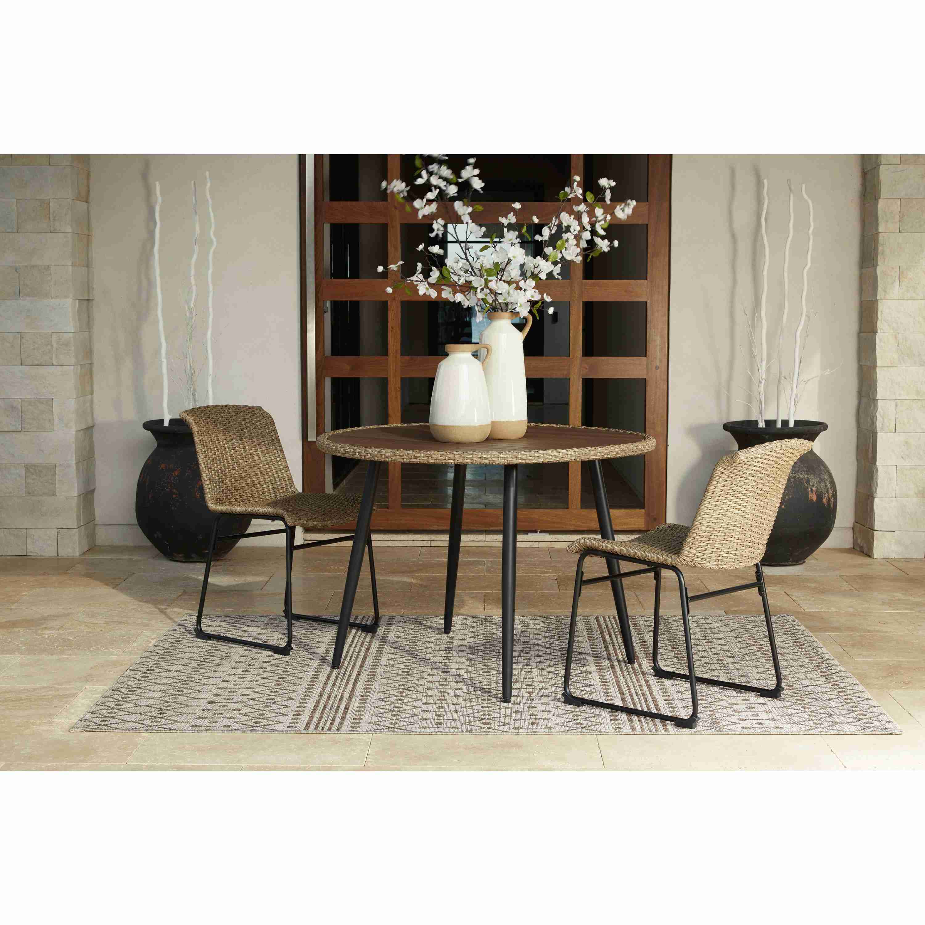 Signature Design by Ashley Amaris P369P1 3 pc Outdoor Dining Set - Image 1