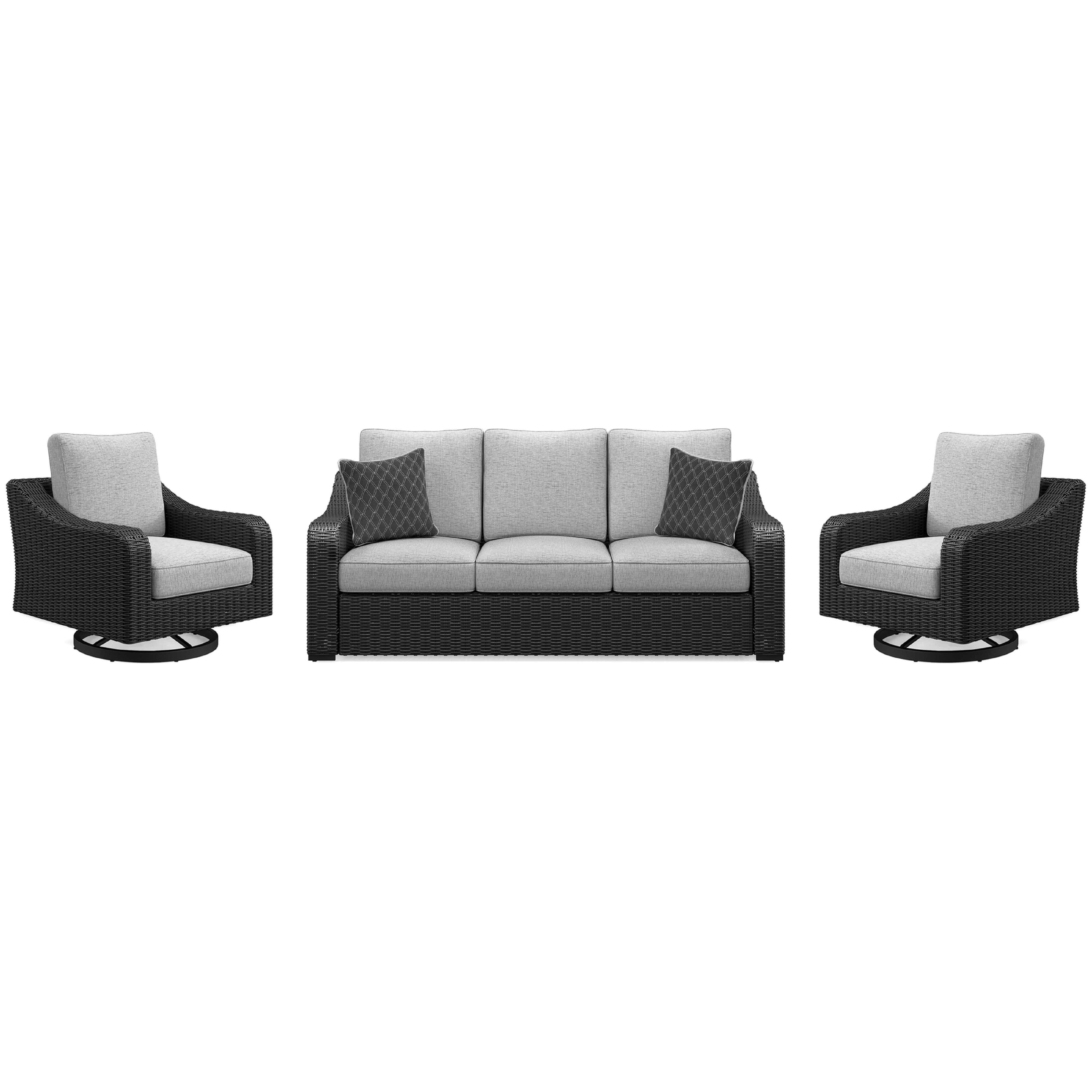 Signature Design by Ashley Beachcroft P792P8 3 pc Outdoor Seating Set