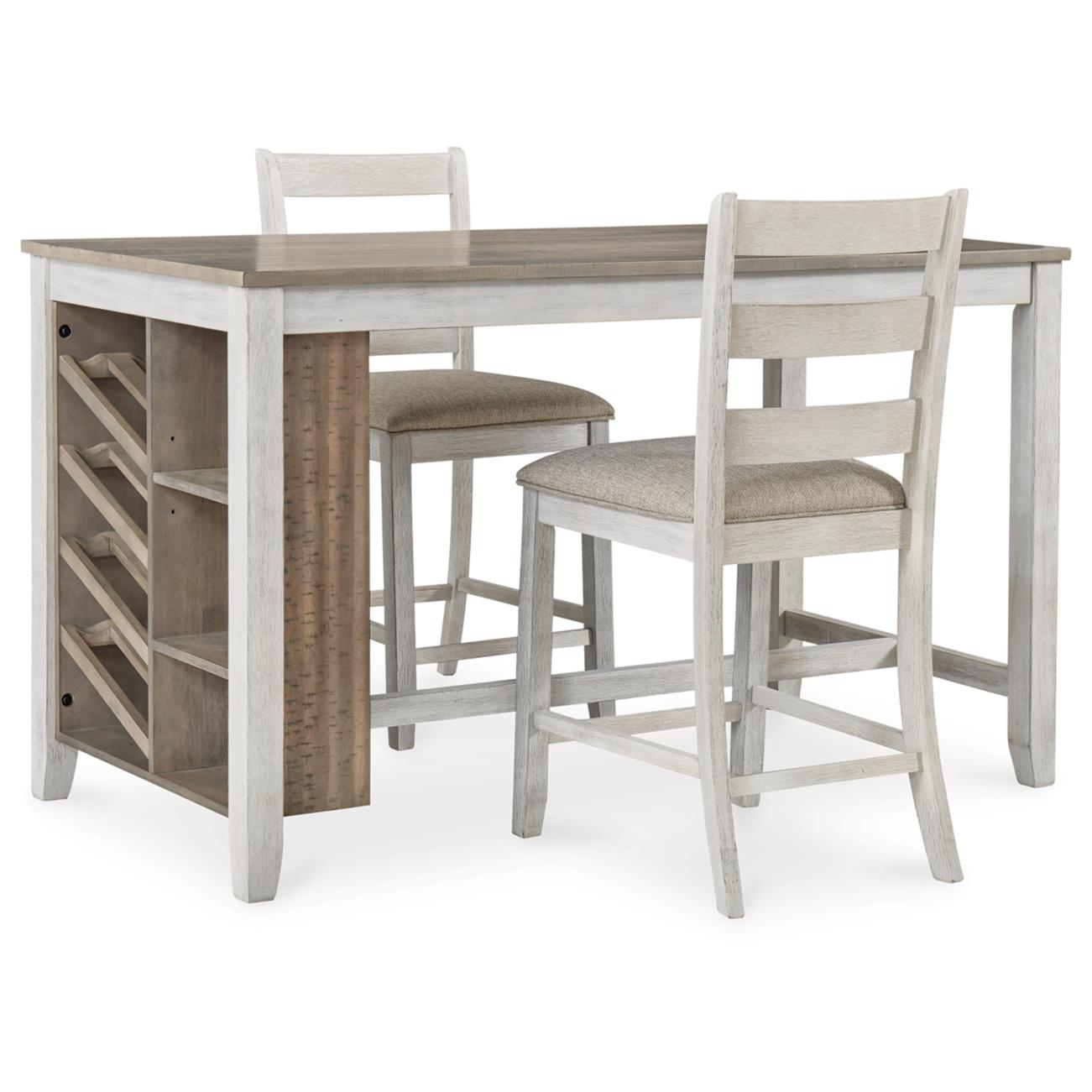 Signature Design by Ashley Skempton D394D6 3 pc Counter Height Dining Set - Image 2