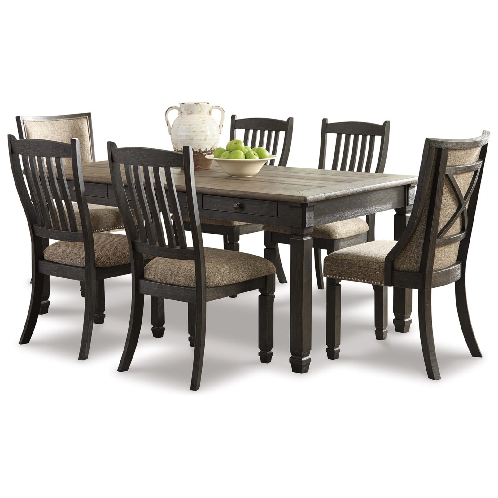 Signature Design by Ashley Tyler Creek D736D7 7 pc Dining Set - Image 2