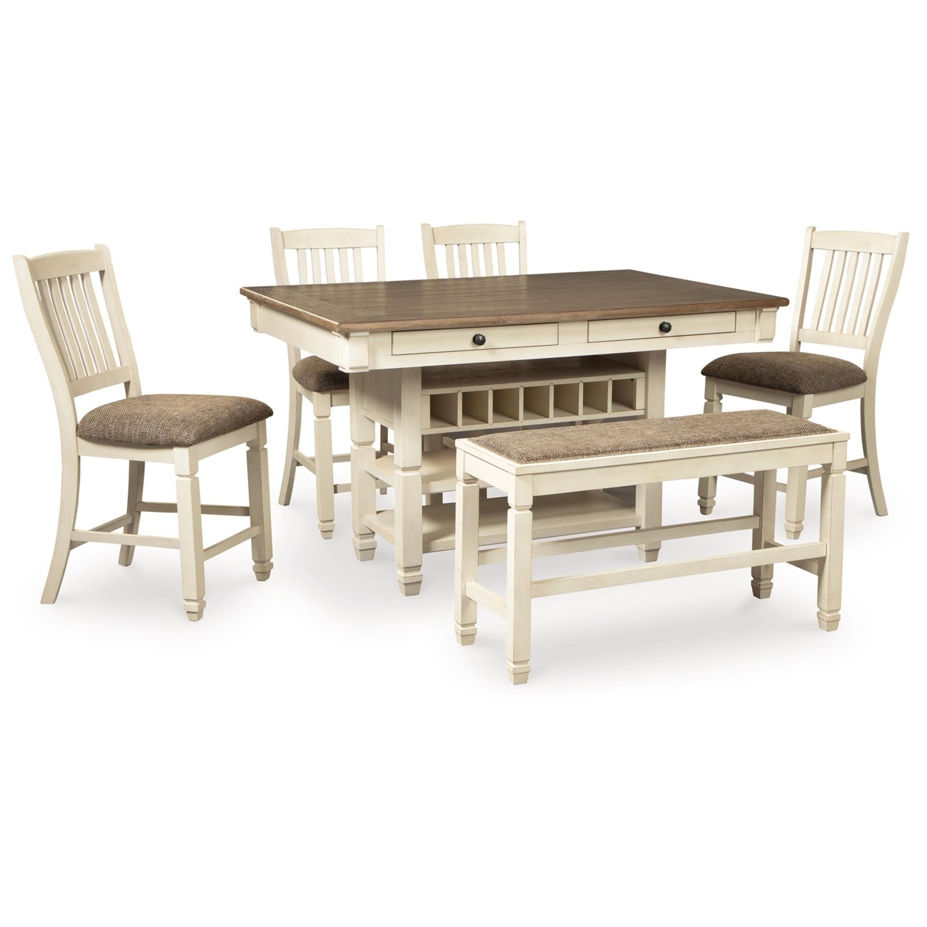 Signature Design by Ashley Bolanburg D647D12 6 pc Counter Height Dining Set - Image 1