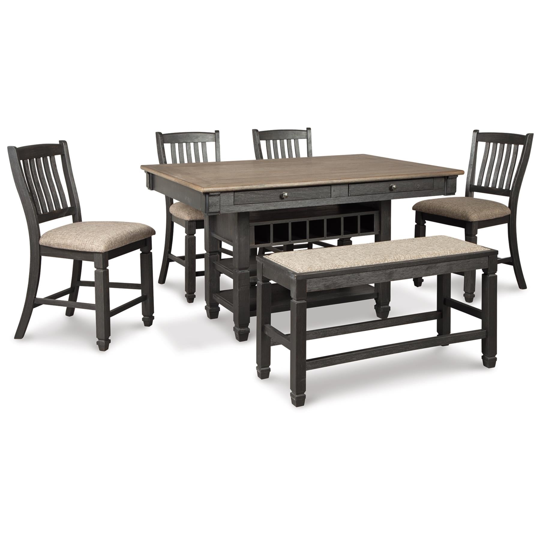 Signature Design by Ashley Tyler Creek D736D8 6 pc Counter Height Dining Set - Image 2