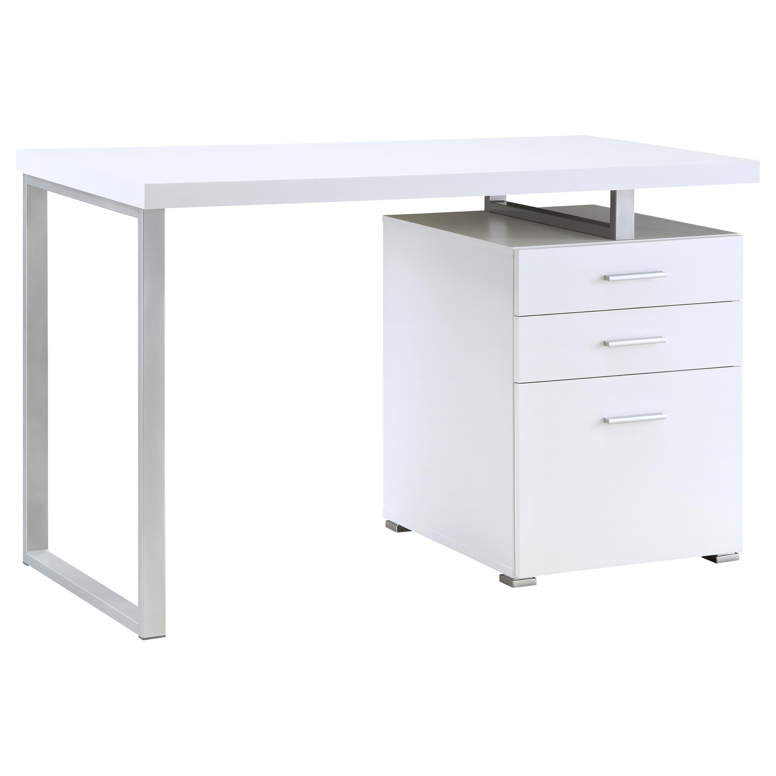 Coaster Furniture Brennan 800325 47-inch 3-Drawer Office Computer Desk - White - Image 2