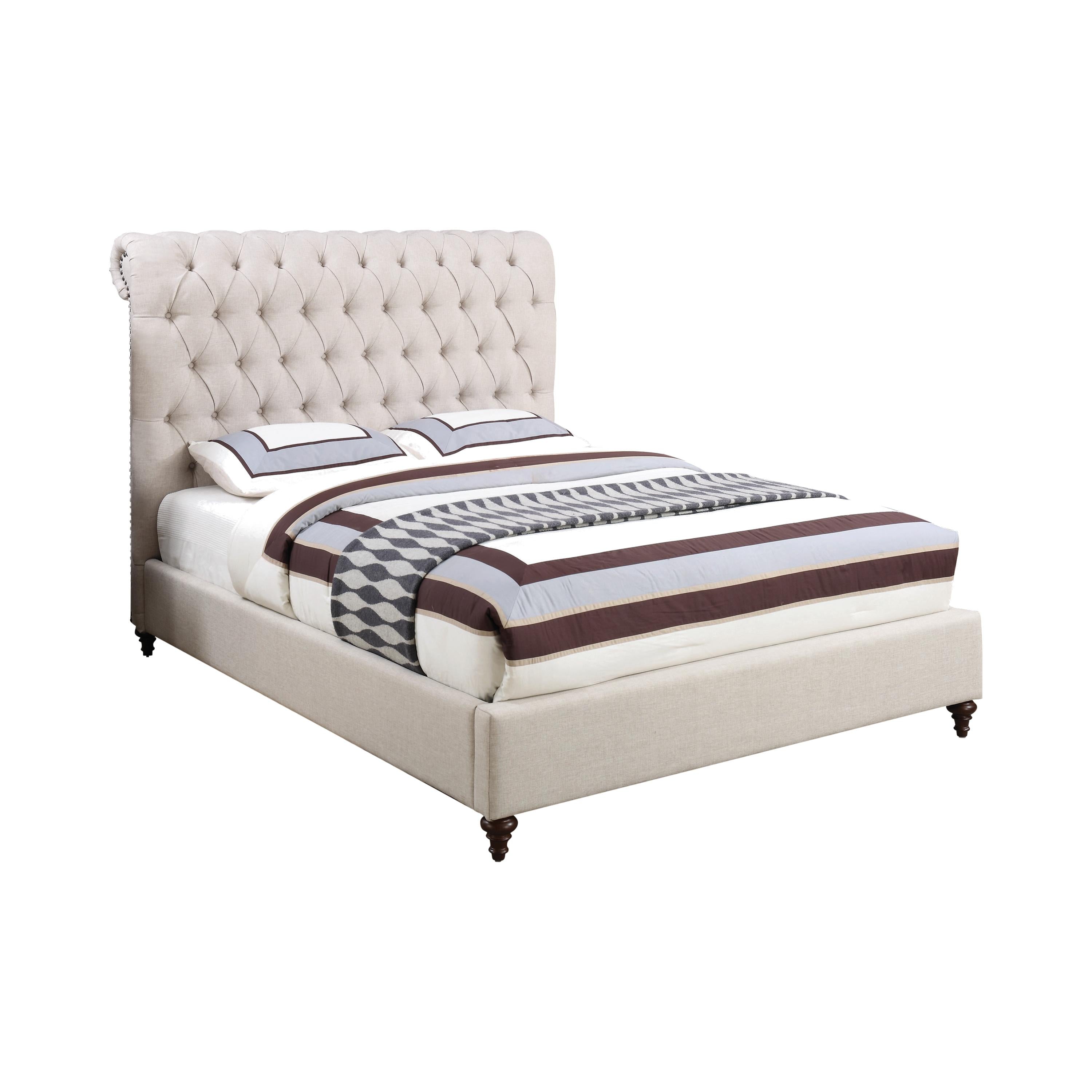 Coaster Furniture Devon 300525Q 57-inch Upholstered Queen Panel Bed - Beige - Image 1