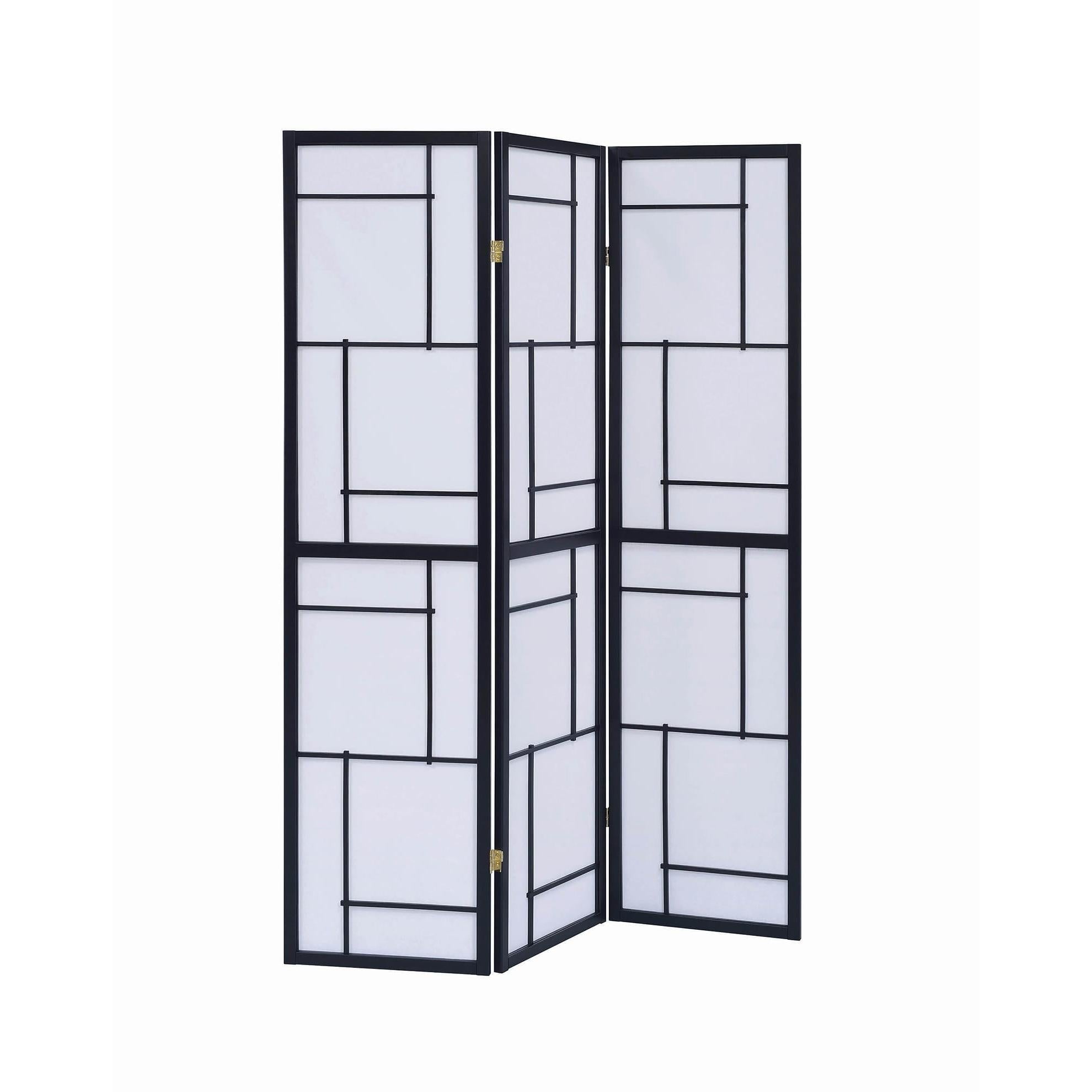 Coaster Furniture Damis 900102 3-Panel Room Divider Folding Shoji Screen – Black