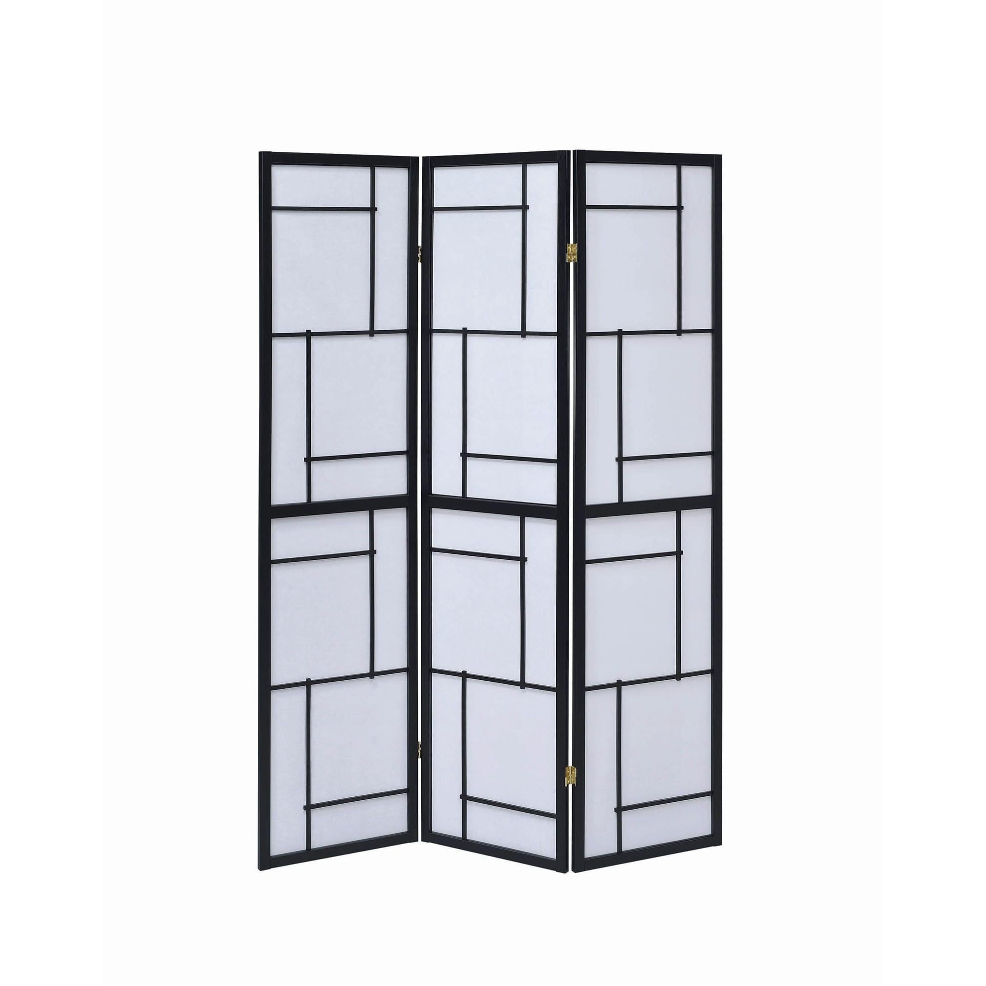 Coaster Furniture Damis 900102 3-Panel Room Divider Folding Shoji Screen - Black - Image 2