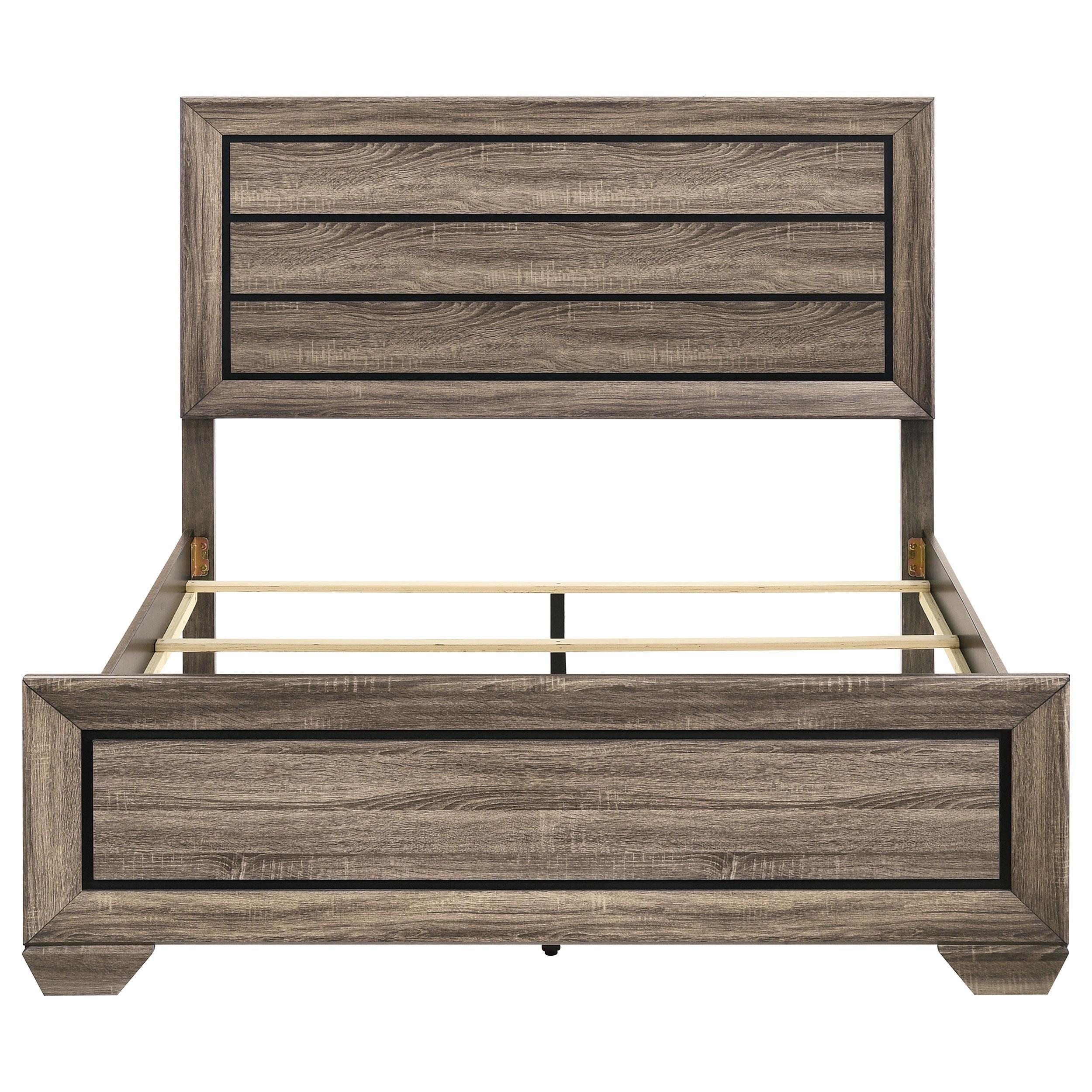Coaster Furniture Kauffman 204191Q Wood Queen Panel Bed - Washed Taupe - Image 3