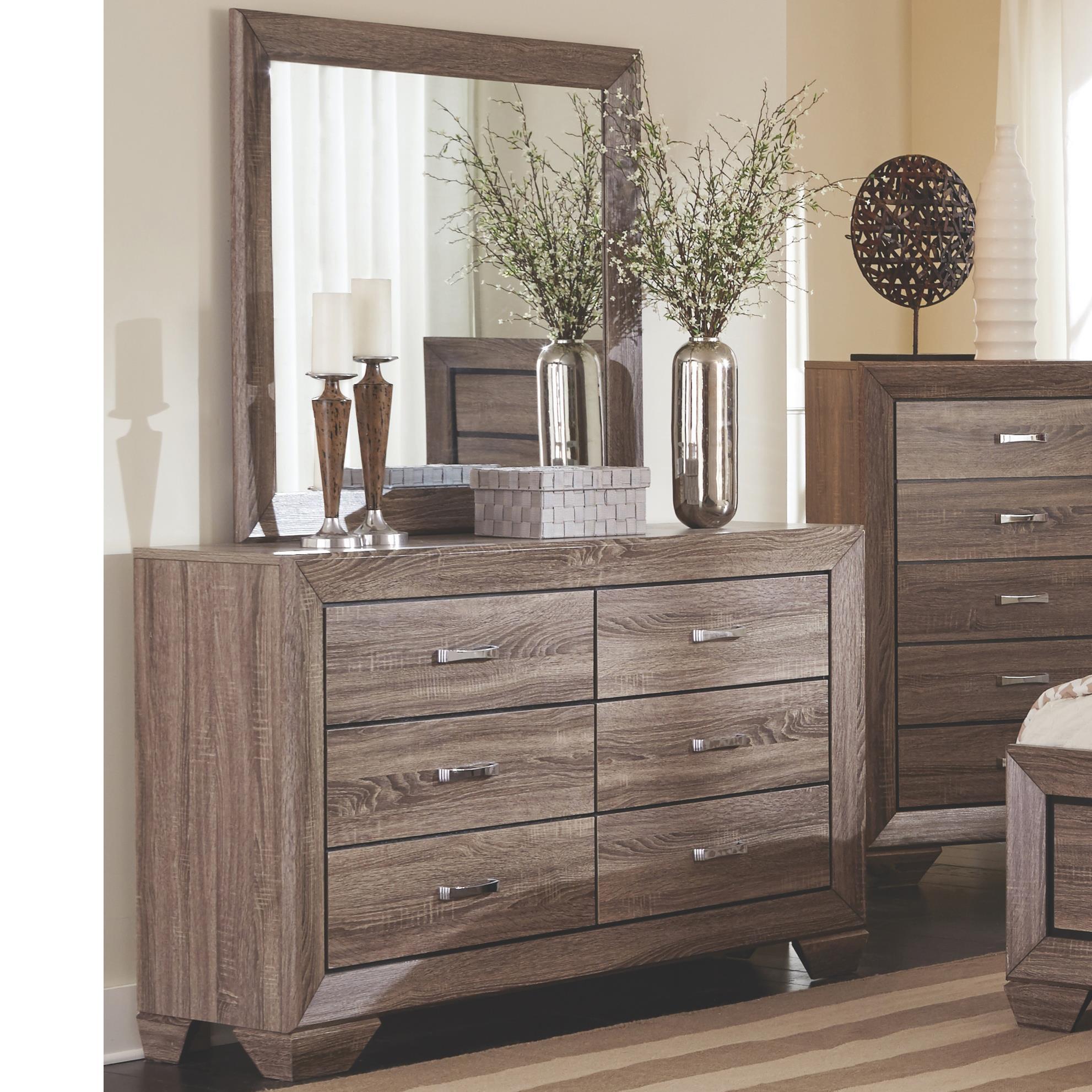 Coaster Furniture Kauffman 204194 Dresser Mirror - Washed Taupe - Image 2