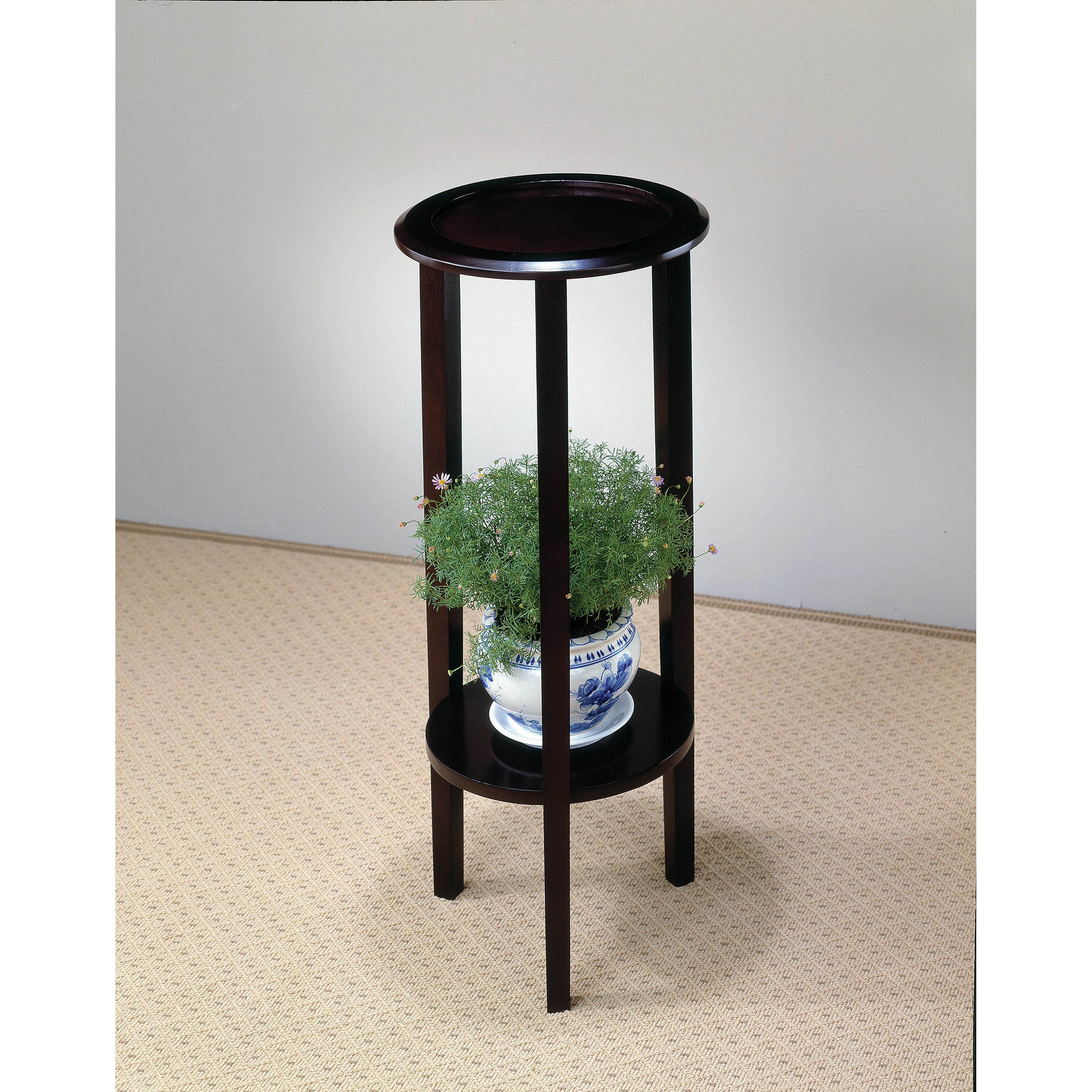 Coaster Furniture Kirk 900936 1-shelf Round Wood Plant Stand Side Table – Espresso
