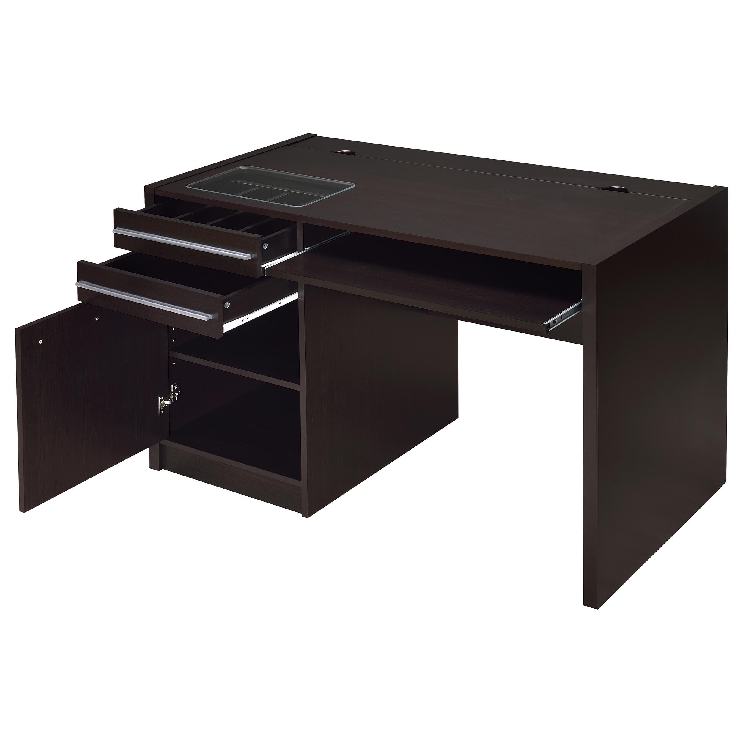 Coaster Furniture Halston 800702 47-inch 2-Drawer Office Desk with Cabinet - Cappuccino - Image 2